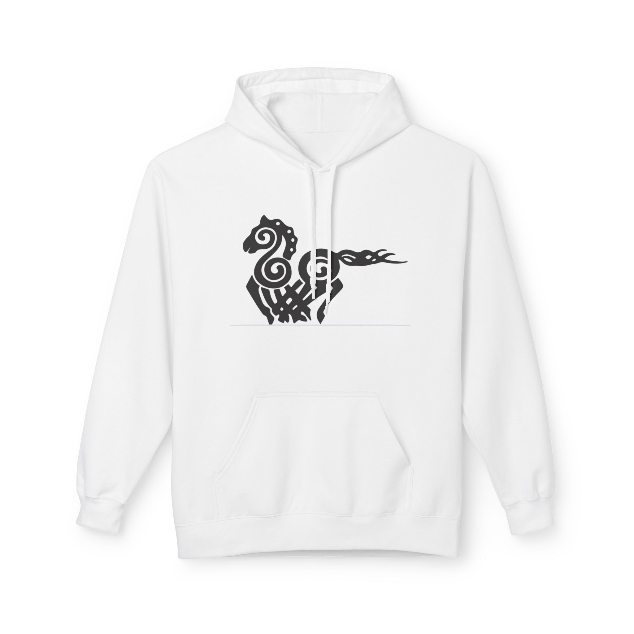 Viking Horse Tribal Hoodie — Nordic Norse Rune Stallion Design