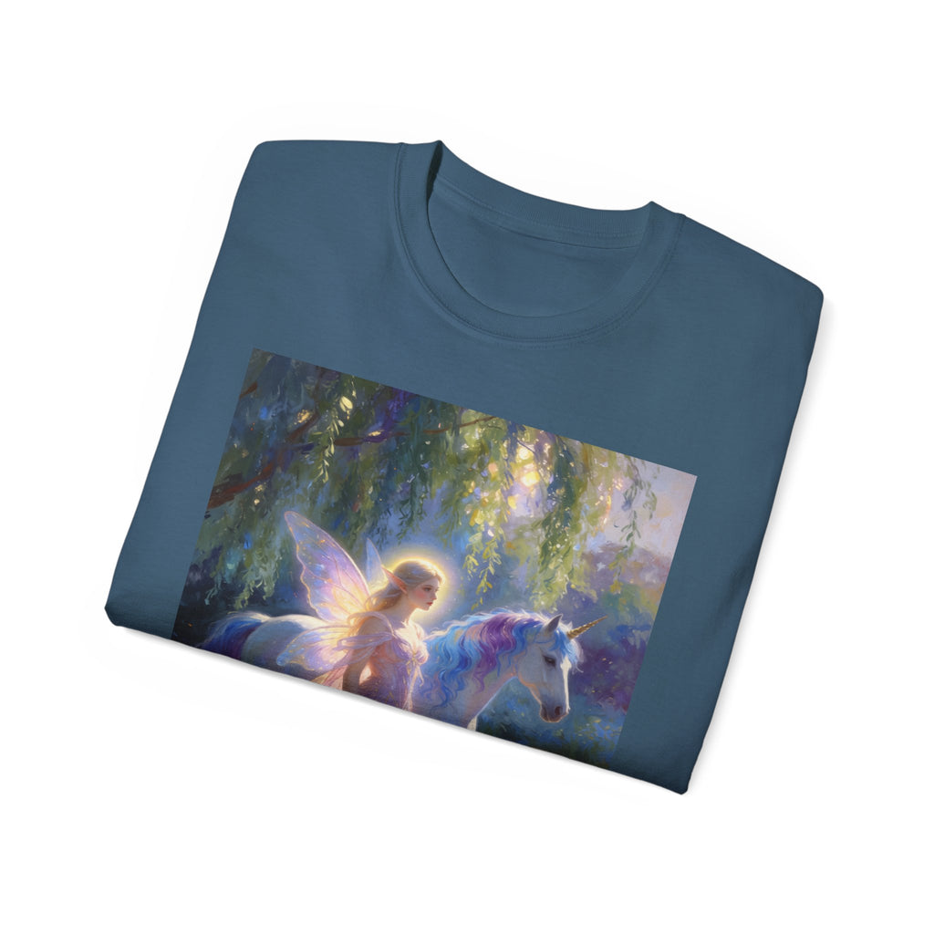 Fairy and Unicorn Dream Cotton  Tee — Ethereal Fantasy T‑Shirt