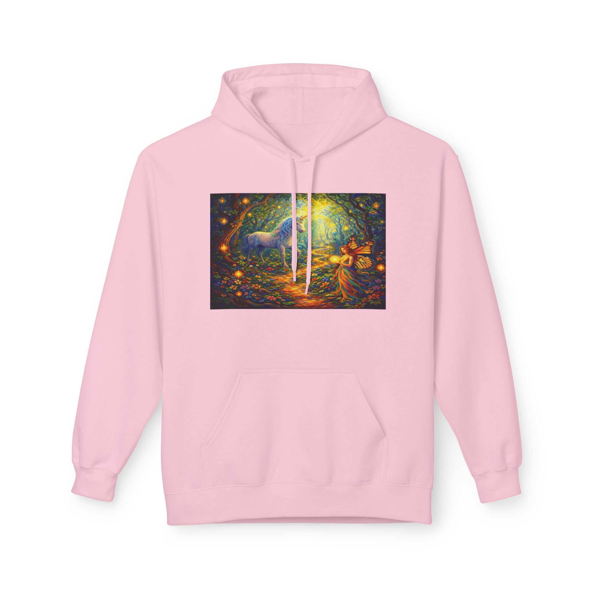 Unicorn Fairy cotton Hoodie — Surreal Planet & Stars Art Pullover
