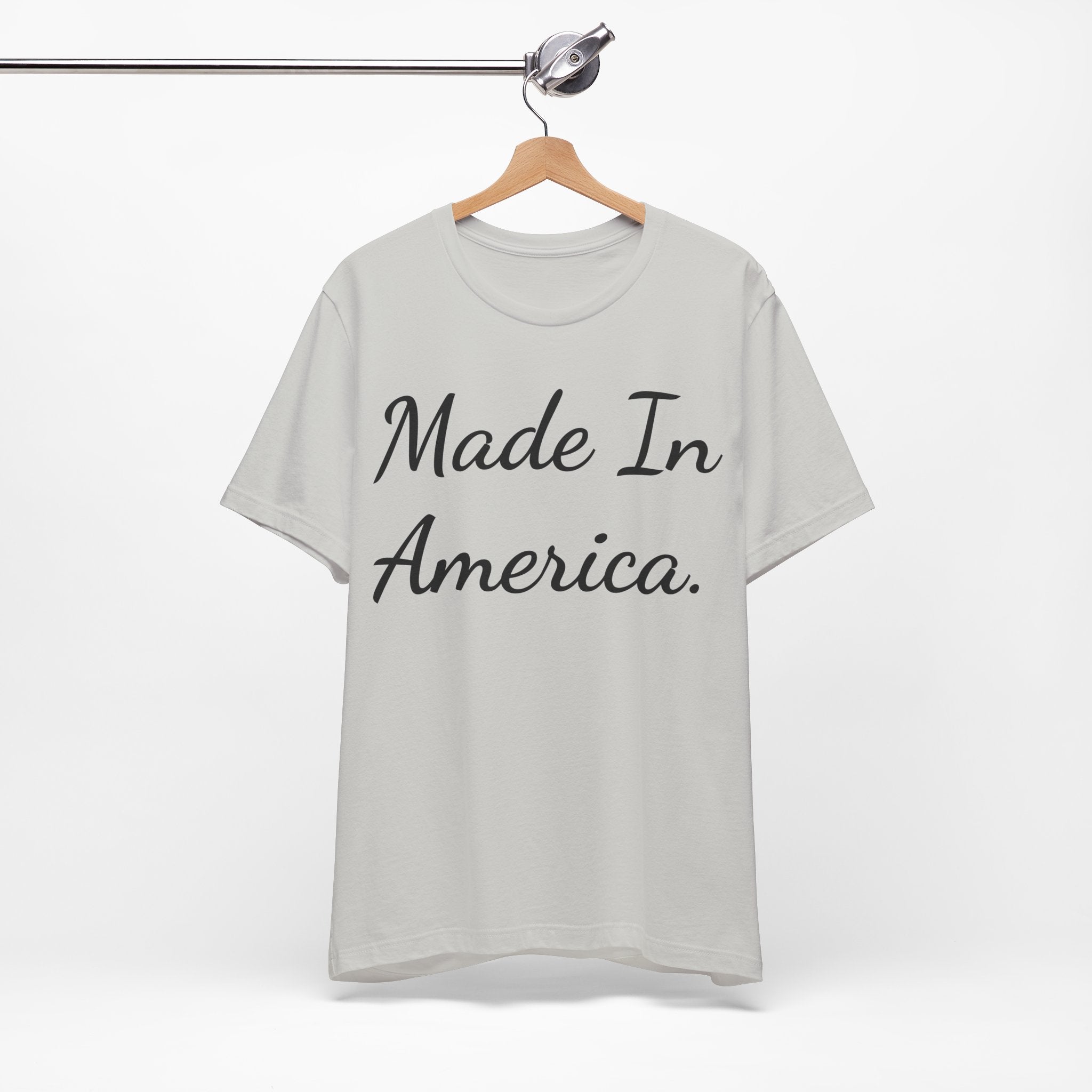 Made In America T-Shirt — Patriotic Script Tee for 4th of July & Everyday Wear