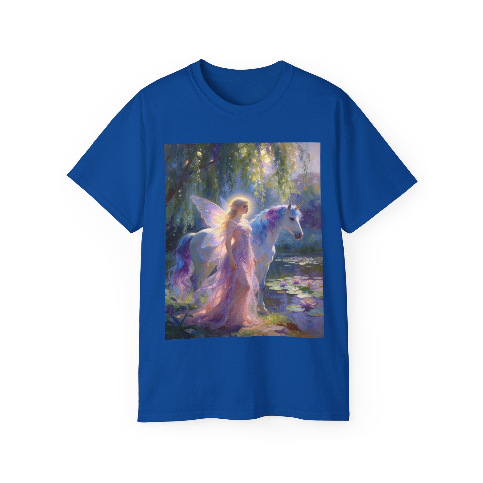 Fairy and Unicorn Dream Cotton  Tee — Ethereal Fantasy T‑Shirt