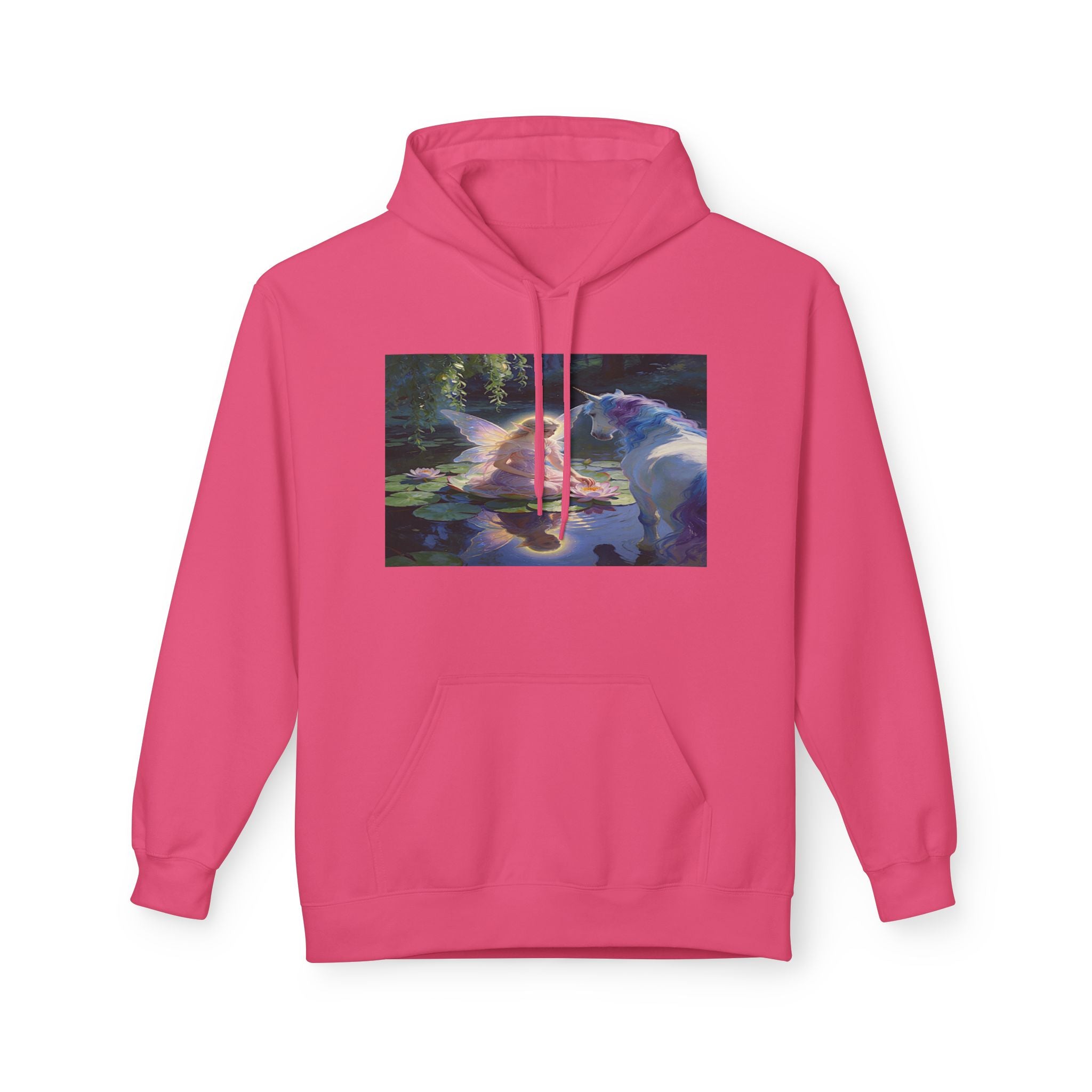 Unicorn and Fairy Cotton Hoodie — Abstract Galaxy Flower Print Pullover
