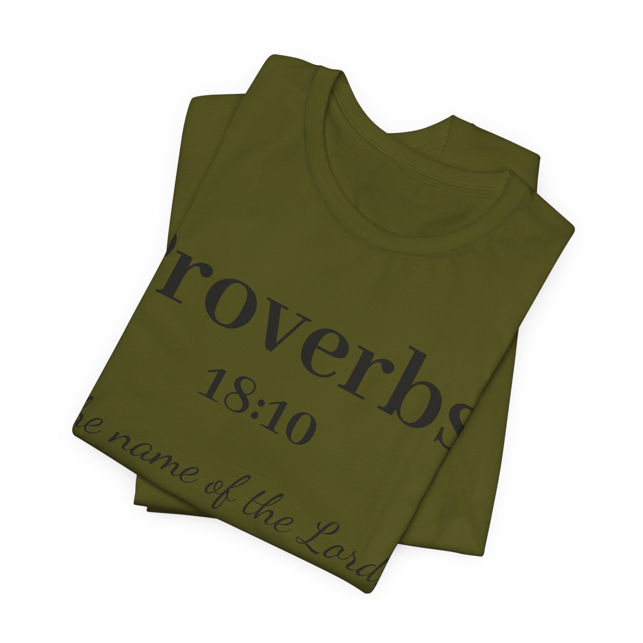 Proverbs 18:10 T-Shirt — "The Name of the Lord" Christian Faith Tee