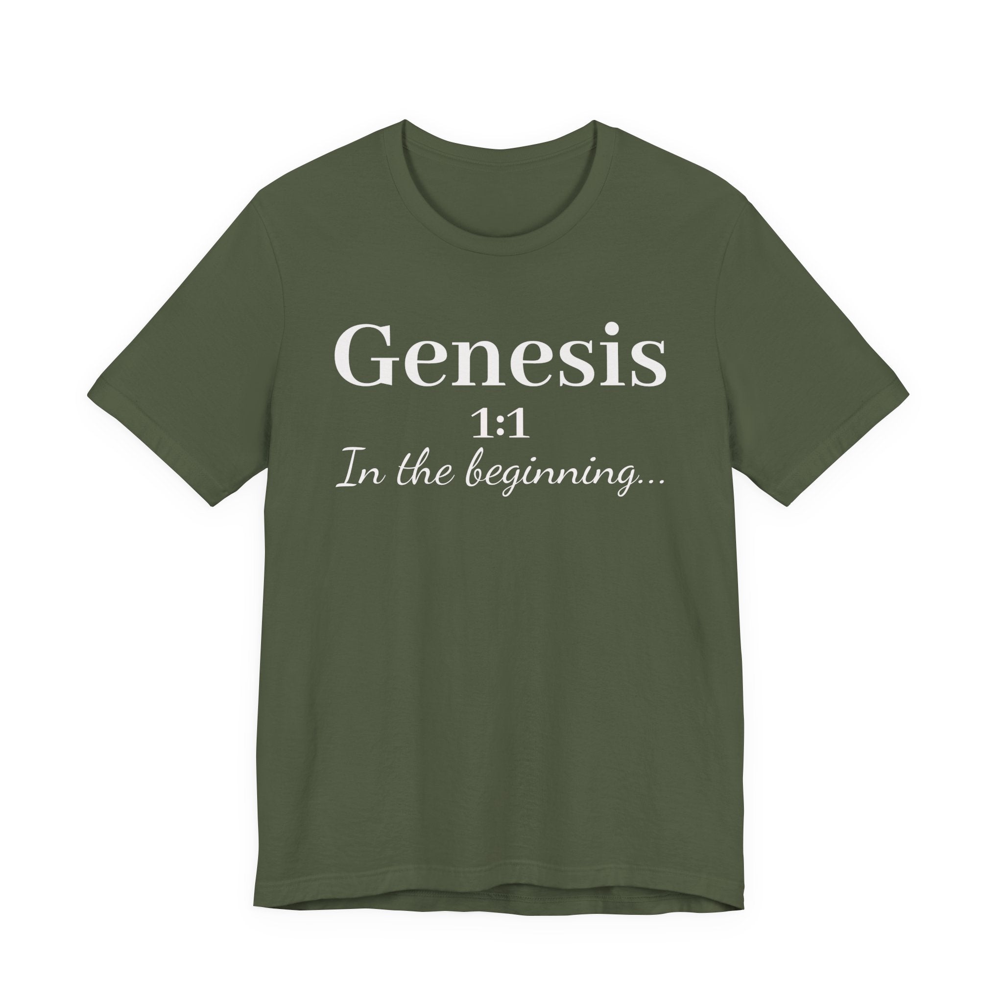 Biblical Genesis 1:1 T‑Shirt – "In the beginning..." Christian Scripture Tee