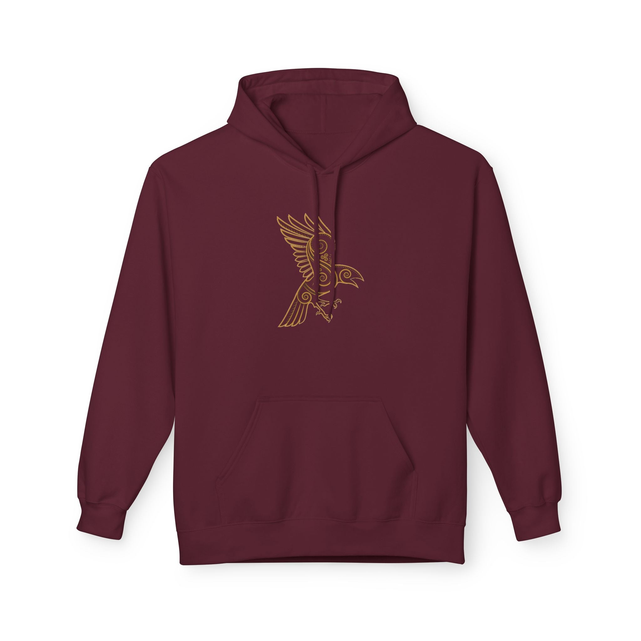 The Raven – Odin’s Messengers Viking Hoodie — Minimalist Line Art Bird