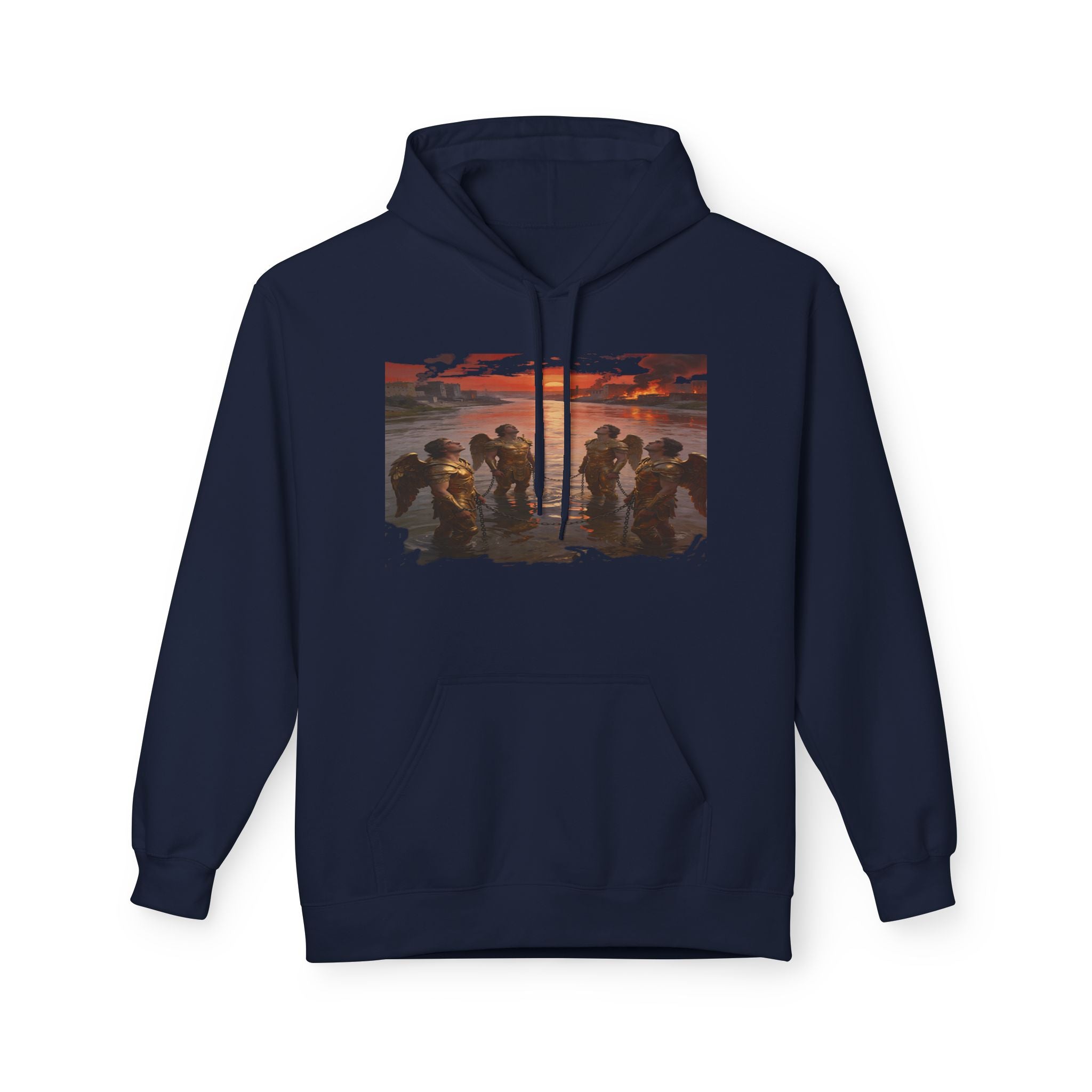Revelation 9 reveals four fallen angels bound in the Euphrates River- Hoodie — Graphic
