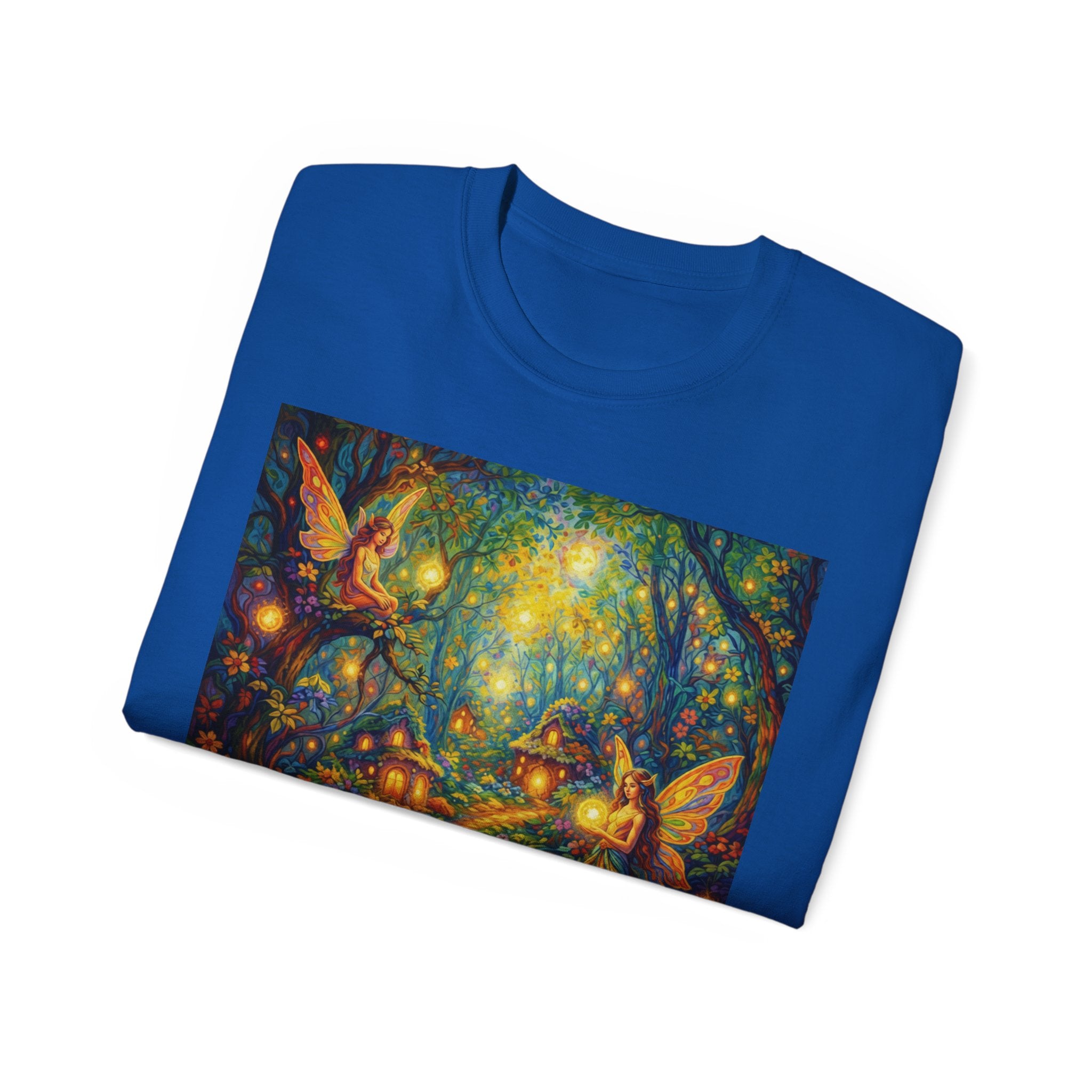Fairy Forest Cotton T-Shirt — Enchanted Night Path Magic Tee