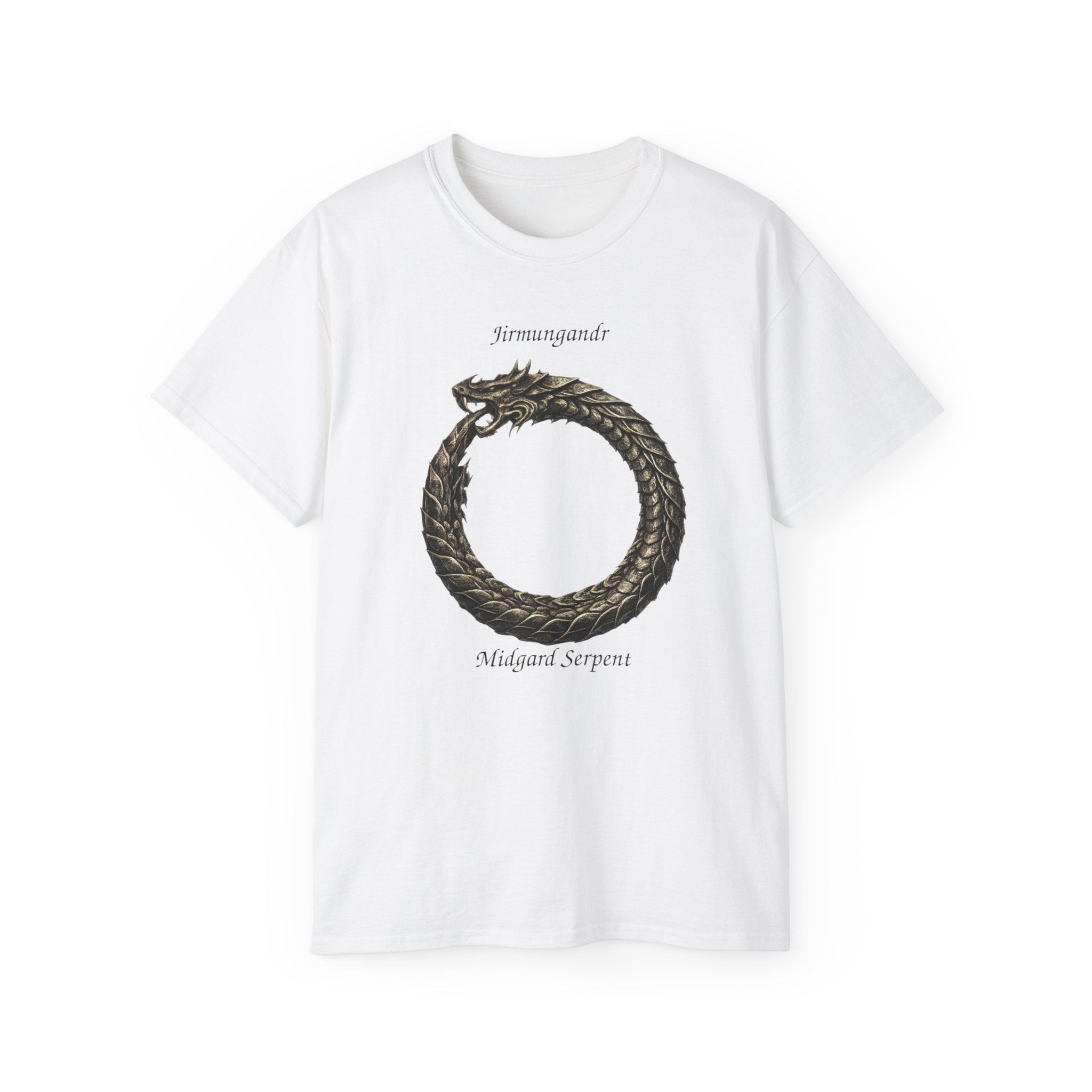 Jörmungandr, also known as the Midgard Serpent Cotton Tee — Midgard Serpent Mythology T-Shirt