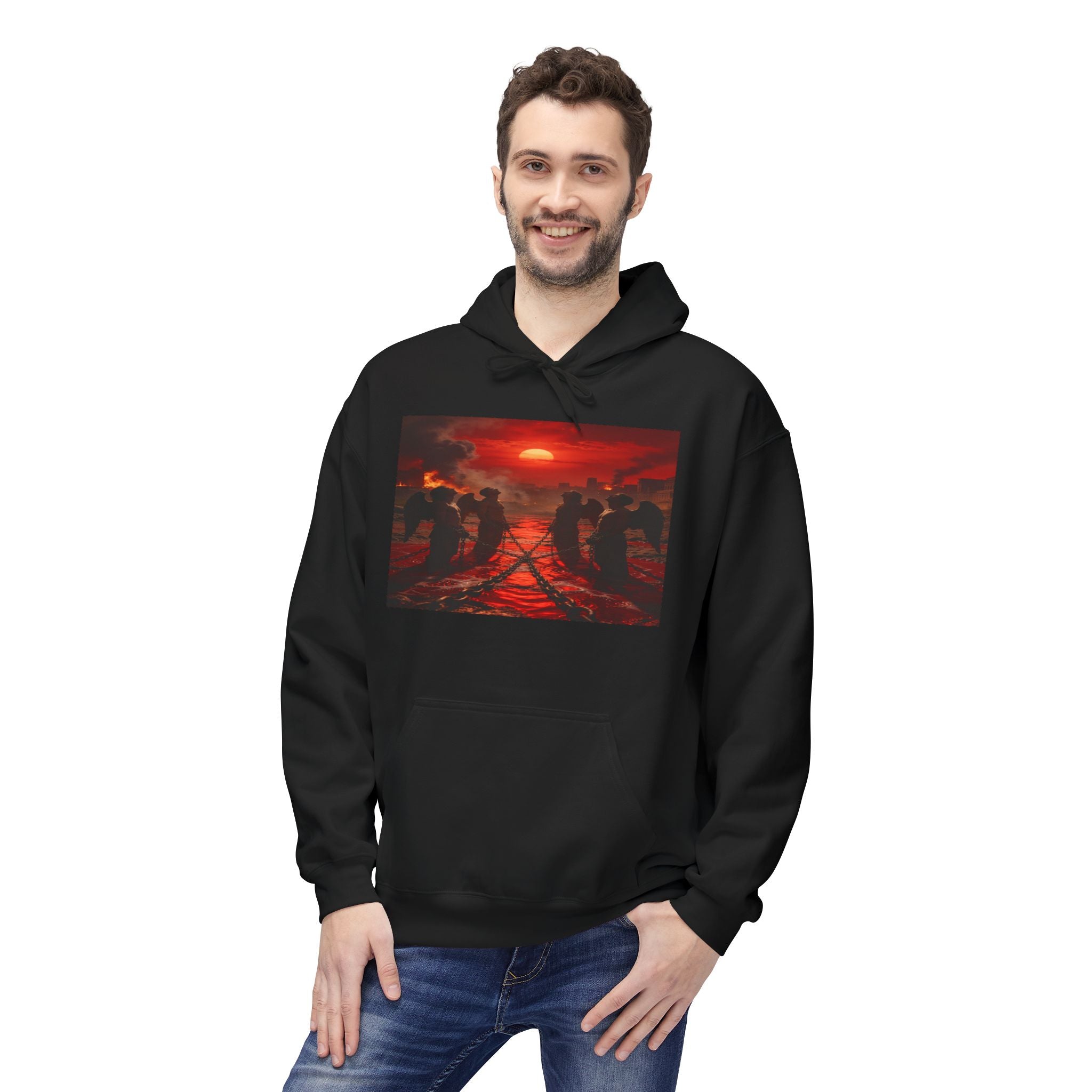 Revelation 9 reveals four fallen angels bound in the Euphrates River! Hoodie!