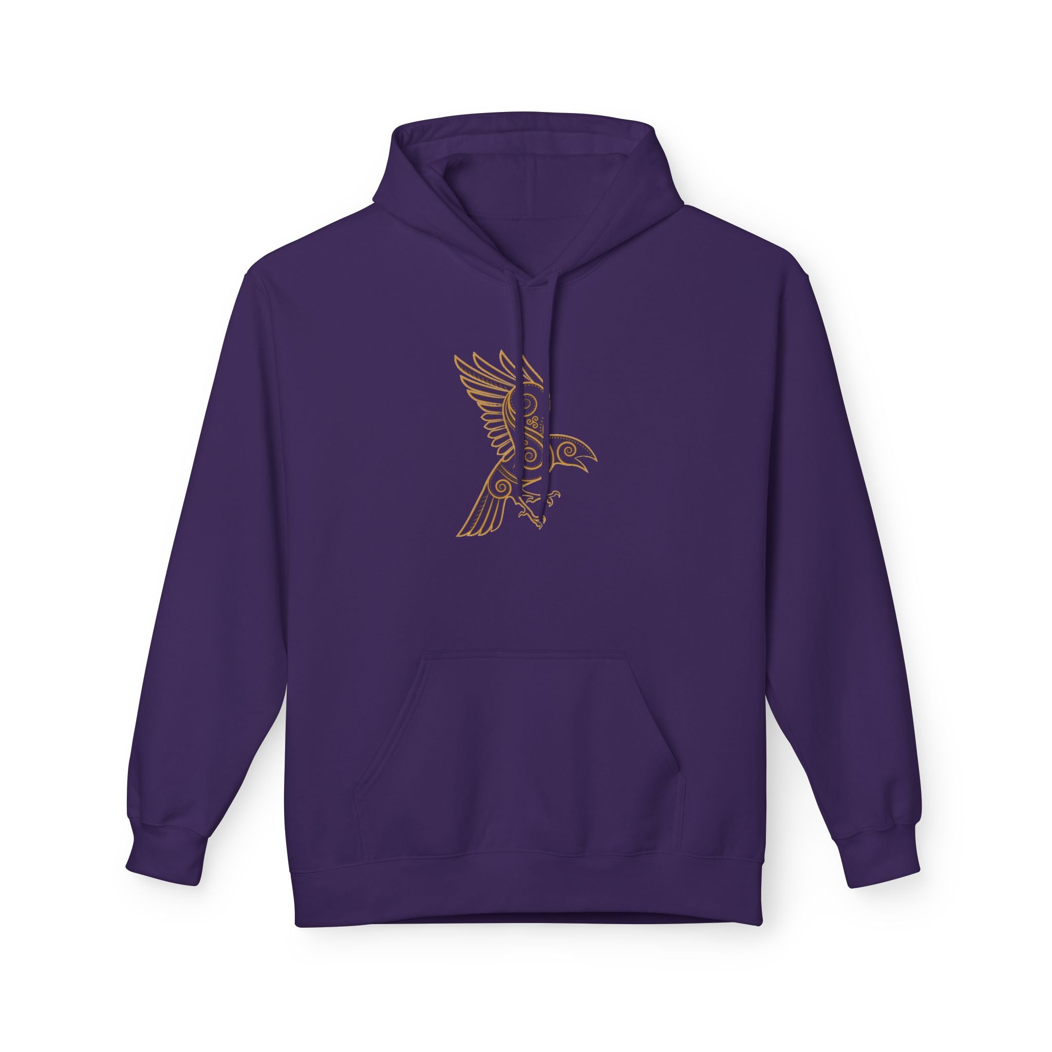 The Raven – Odin’s Messengers Viking Hoodie — Minimalist Line Art Bird