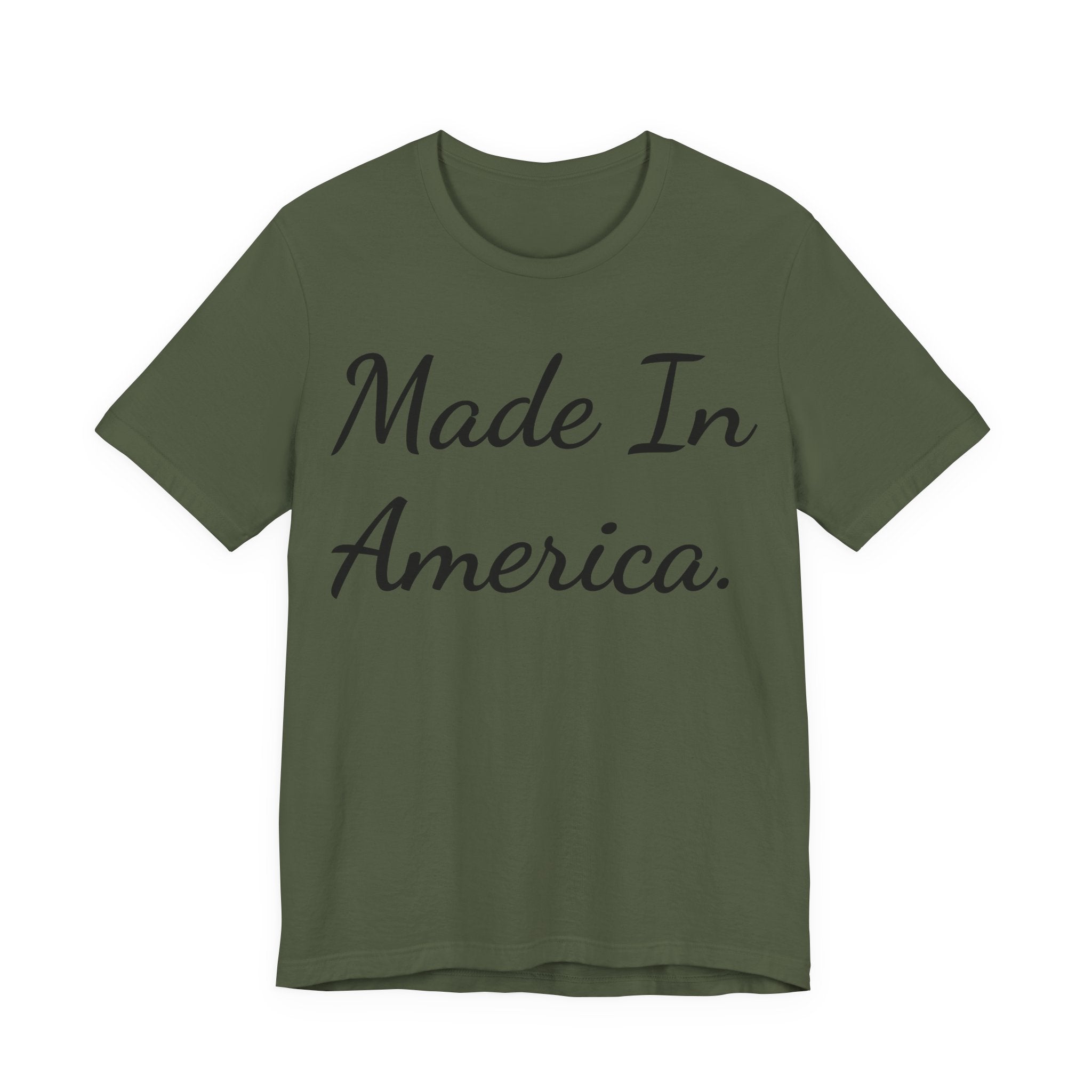 Made In America T-Shirt — Patriotic Script Tee for 4th of July & Everyday Wear