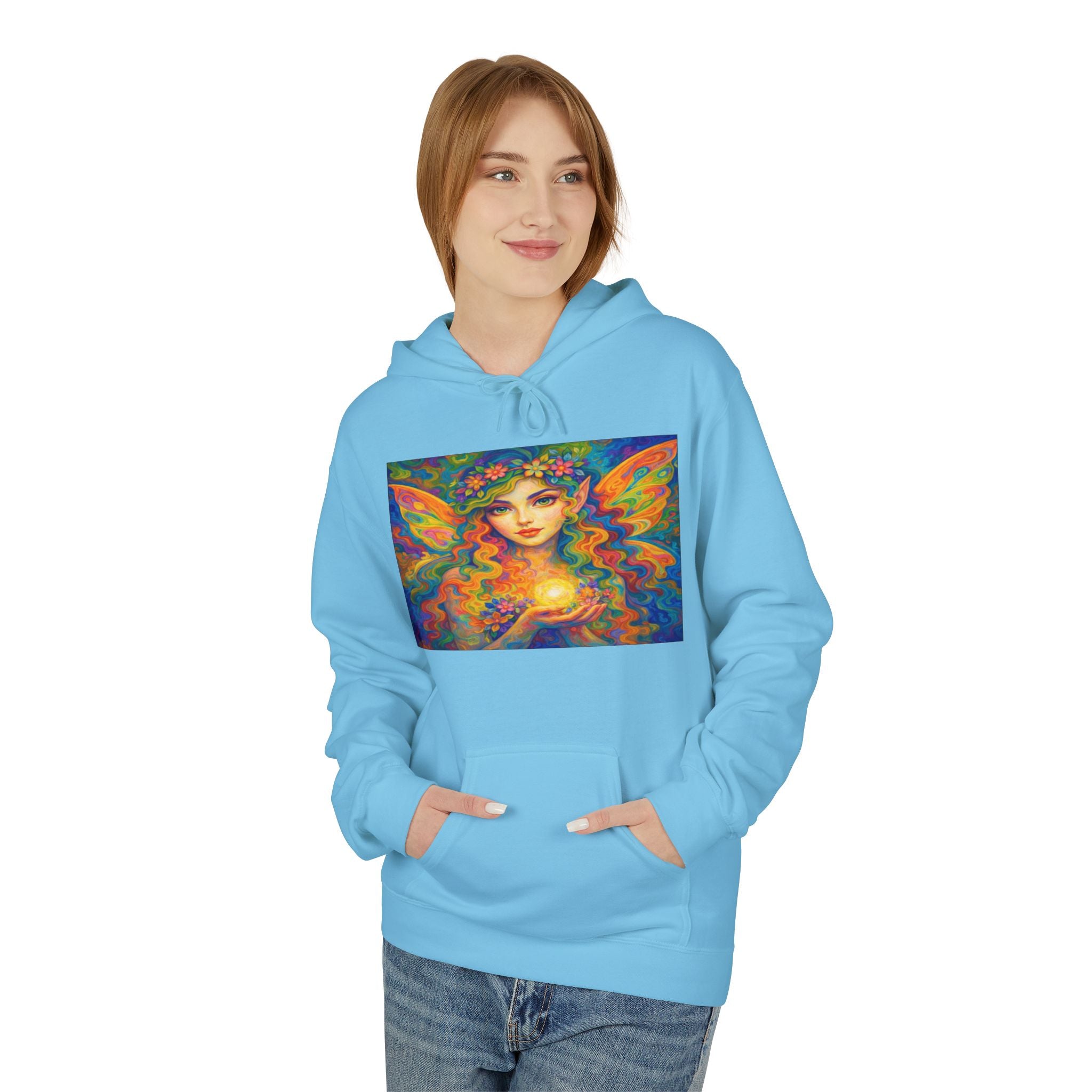 Psychedelic Butterfly fairy cotton Hoodie - Vibrant Tie-Dye Art Pullover