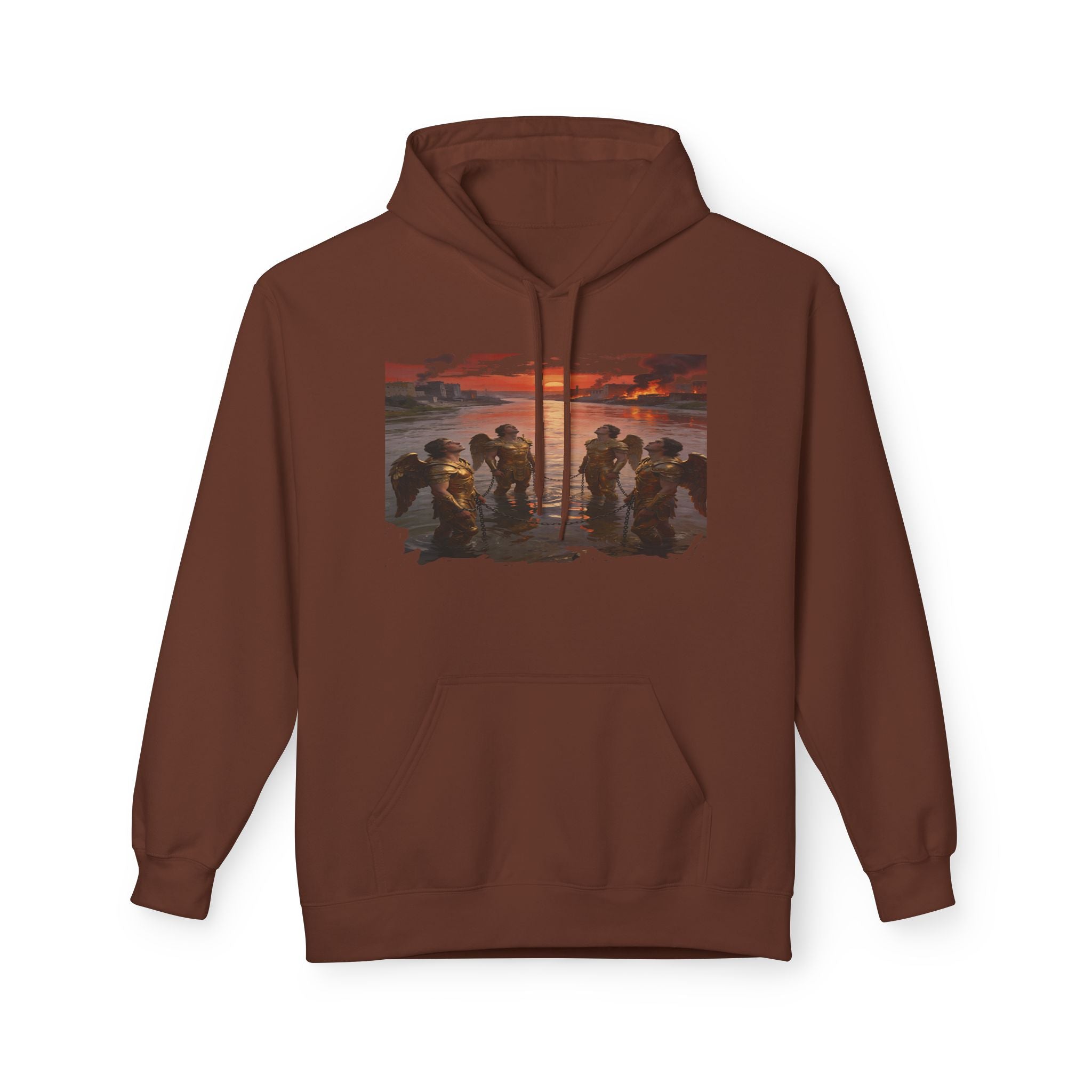 Revelation 9 reveals four fallen angels bound in the Euphrates River- Hoodie — Graphic