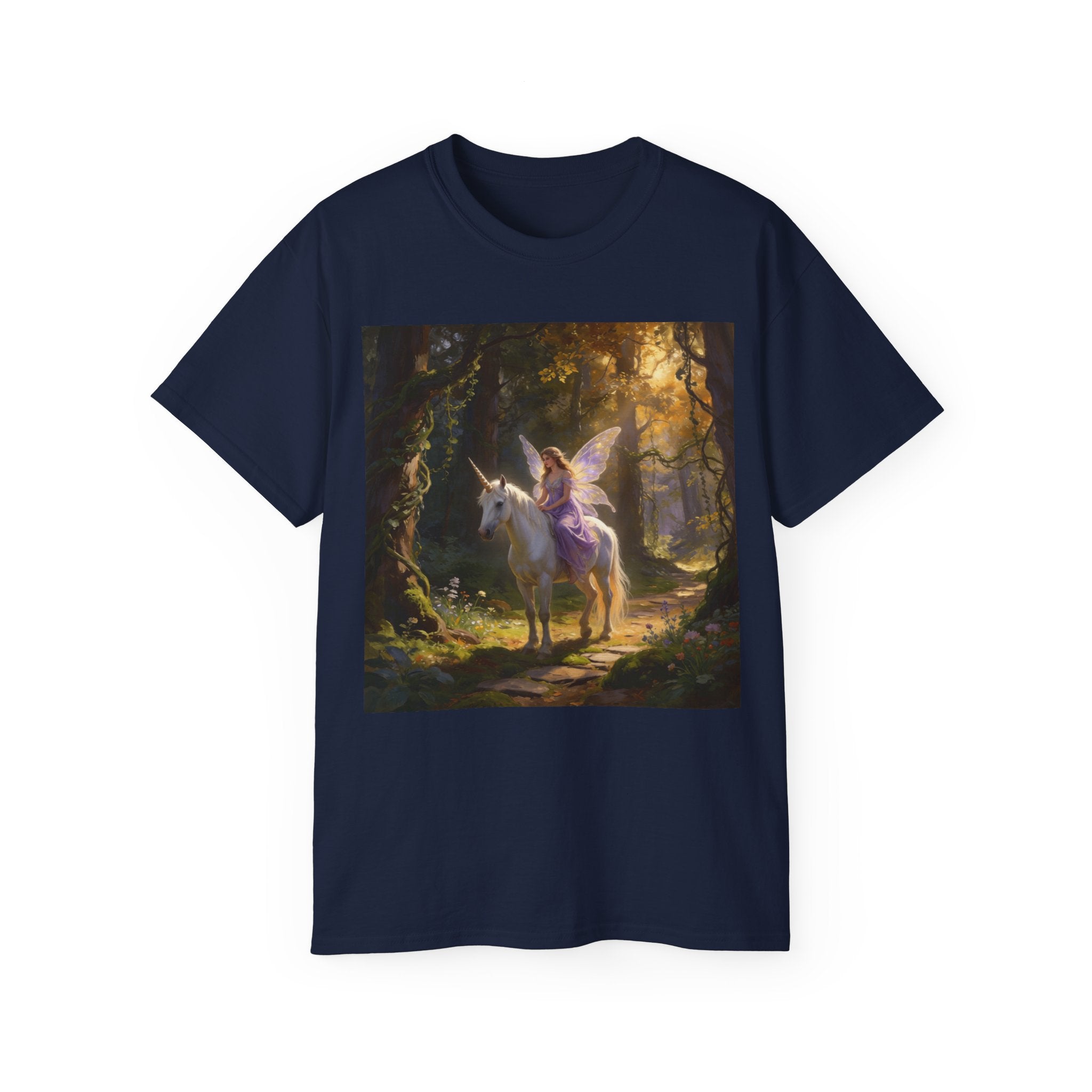 Magical Fairy/Unicorn Forest CottonTee — Fantasy Unicorn Shirt for Kids & Adults