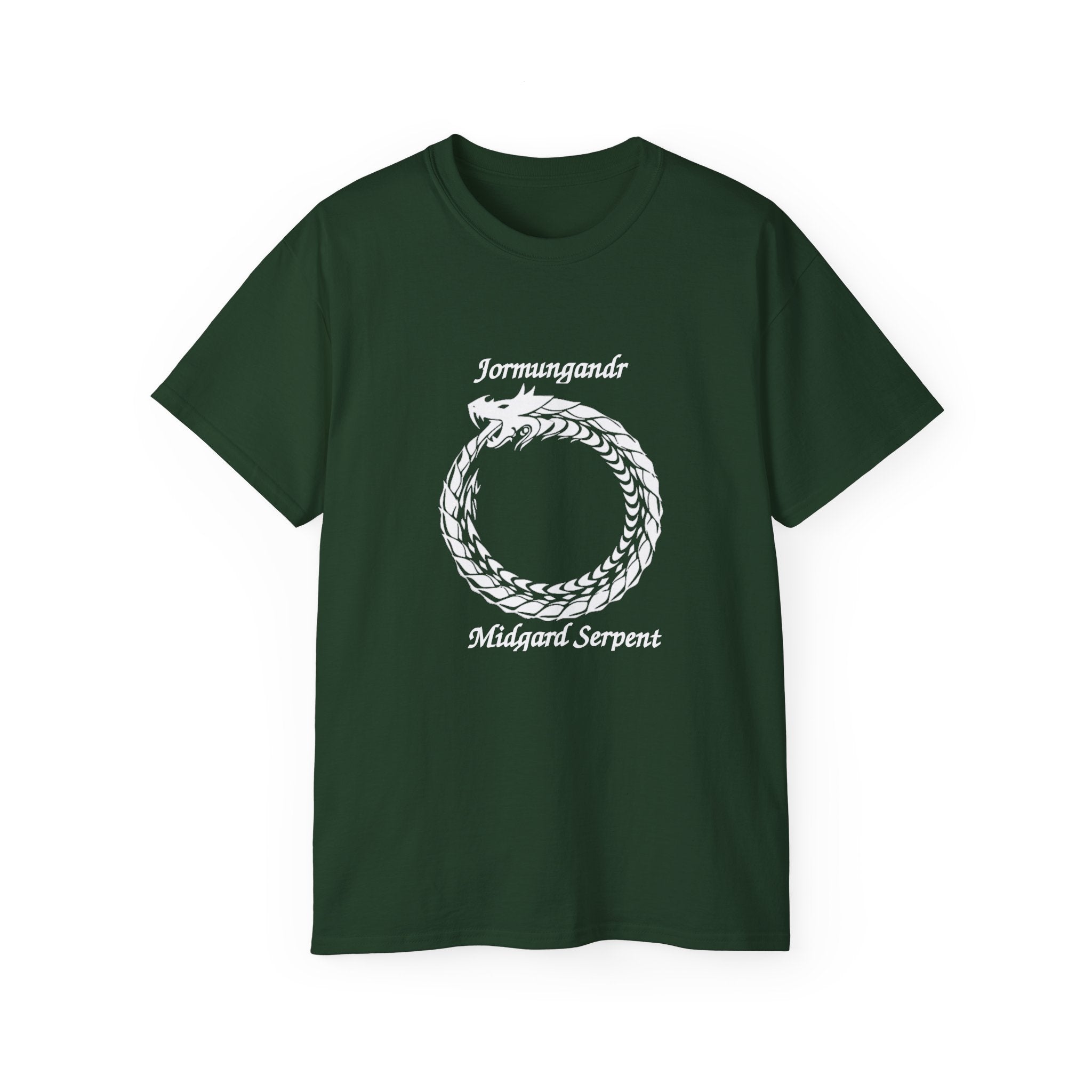 Jörmungandr, also known as the Midgard Serpent Cotton T‑Shirt
