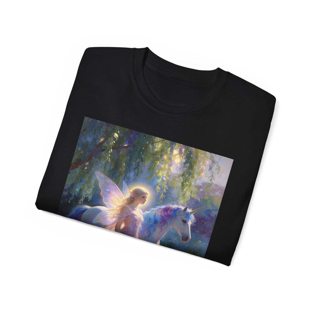 Fairy and Unicorn Dream Cotton  Tee — Ethereal Fantasy T‑Shirt