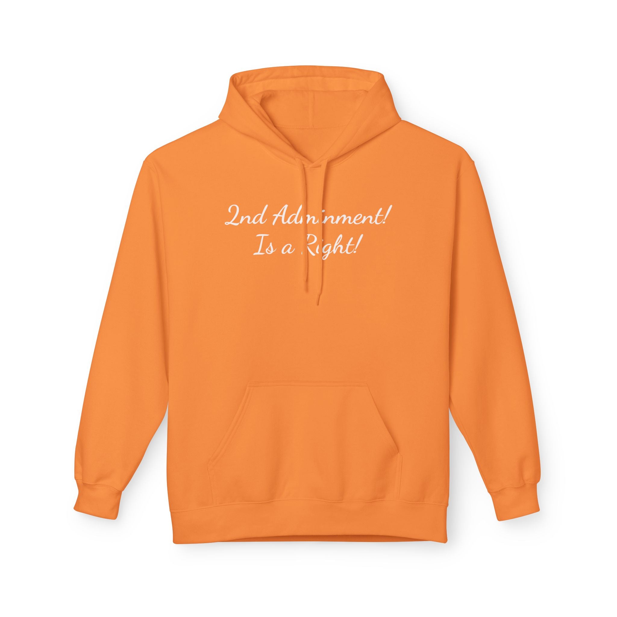 2nd Amendment Hoodie – "2nd Amendment! Is a Right!" Brown Fleece Pullover