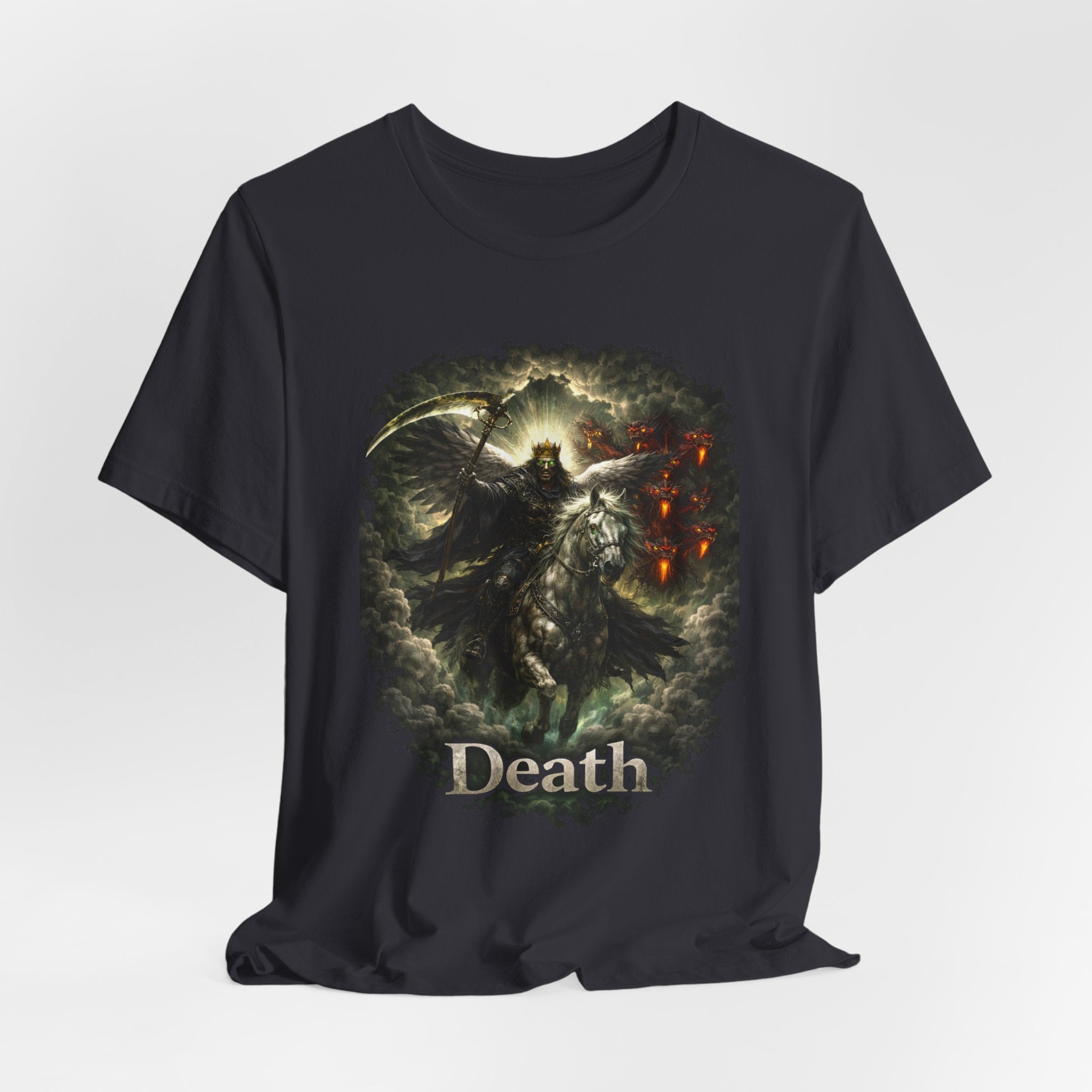 The black horse from Revelation 6:5-6 Angle of Death- Graphic Tee