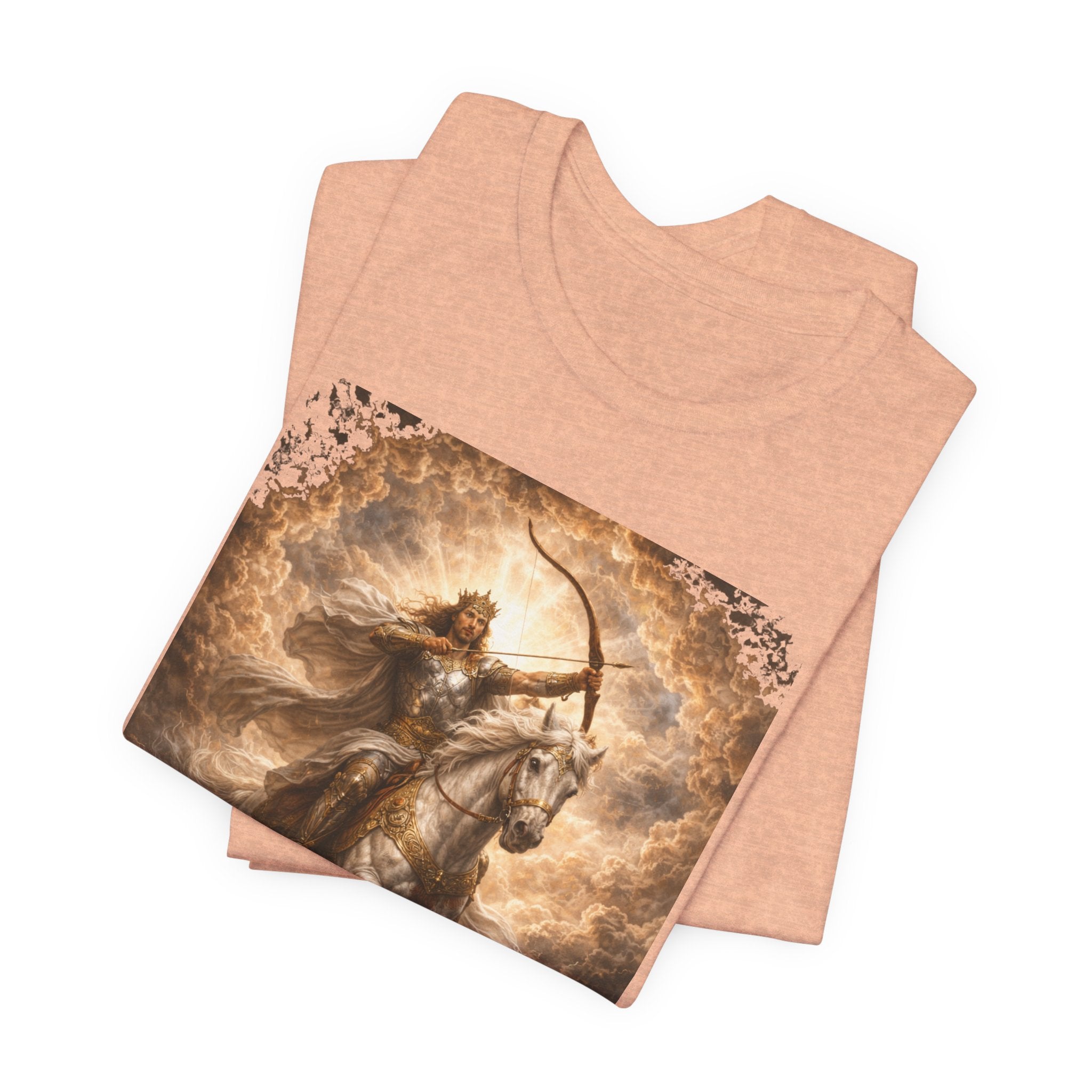 The white horse from Revelation 6:1-2! T‑Shirt — "Conquer" Warrior Archer Graphic Tee