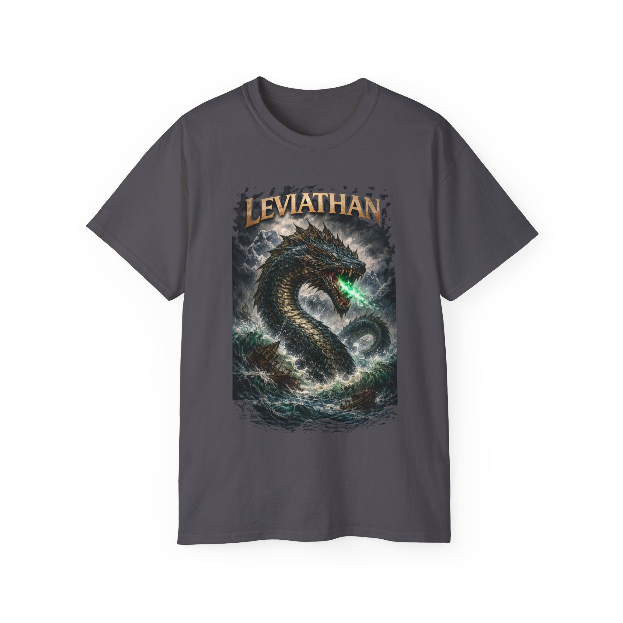 Leviathan Sea Monster Graphic Cotton Tee — Mythical Dragon Ocean T-Shirt