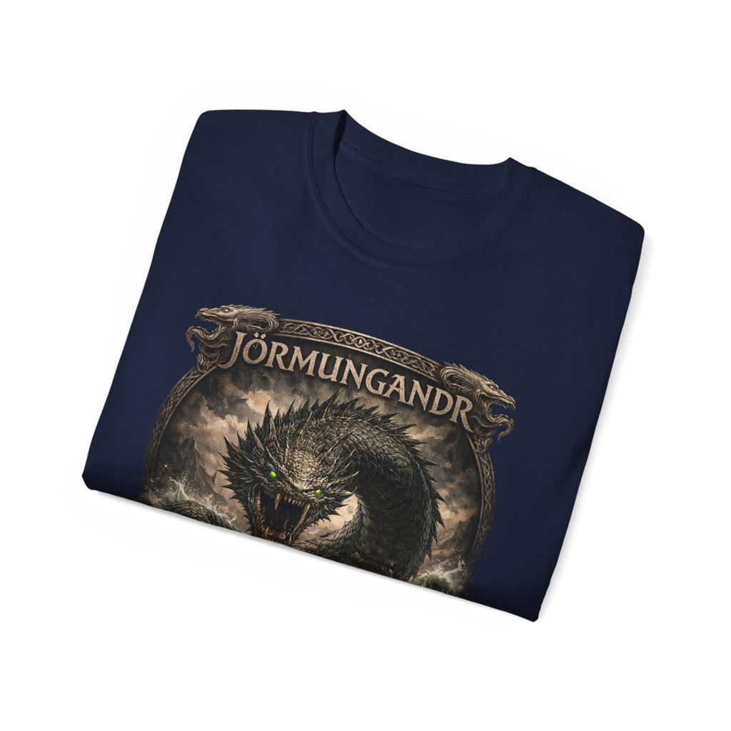 Jörmungandr Norse Mythology Cotton T-Shirt – Serpent of Midgard