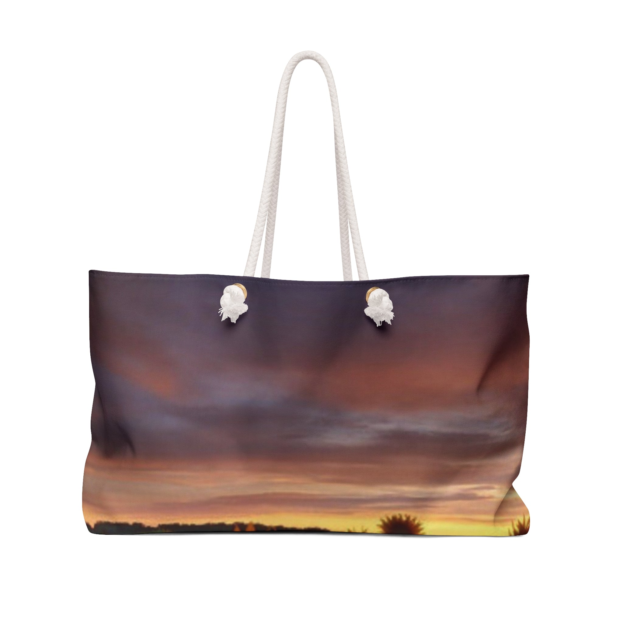 Sunset & Sunflower Weekender Bag — Floral Travel Tote for Weekend Getaways