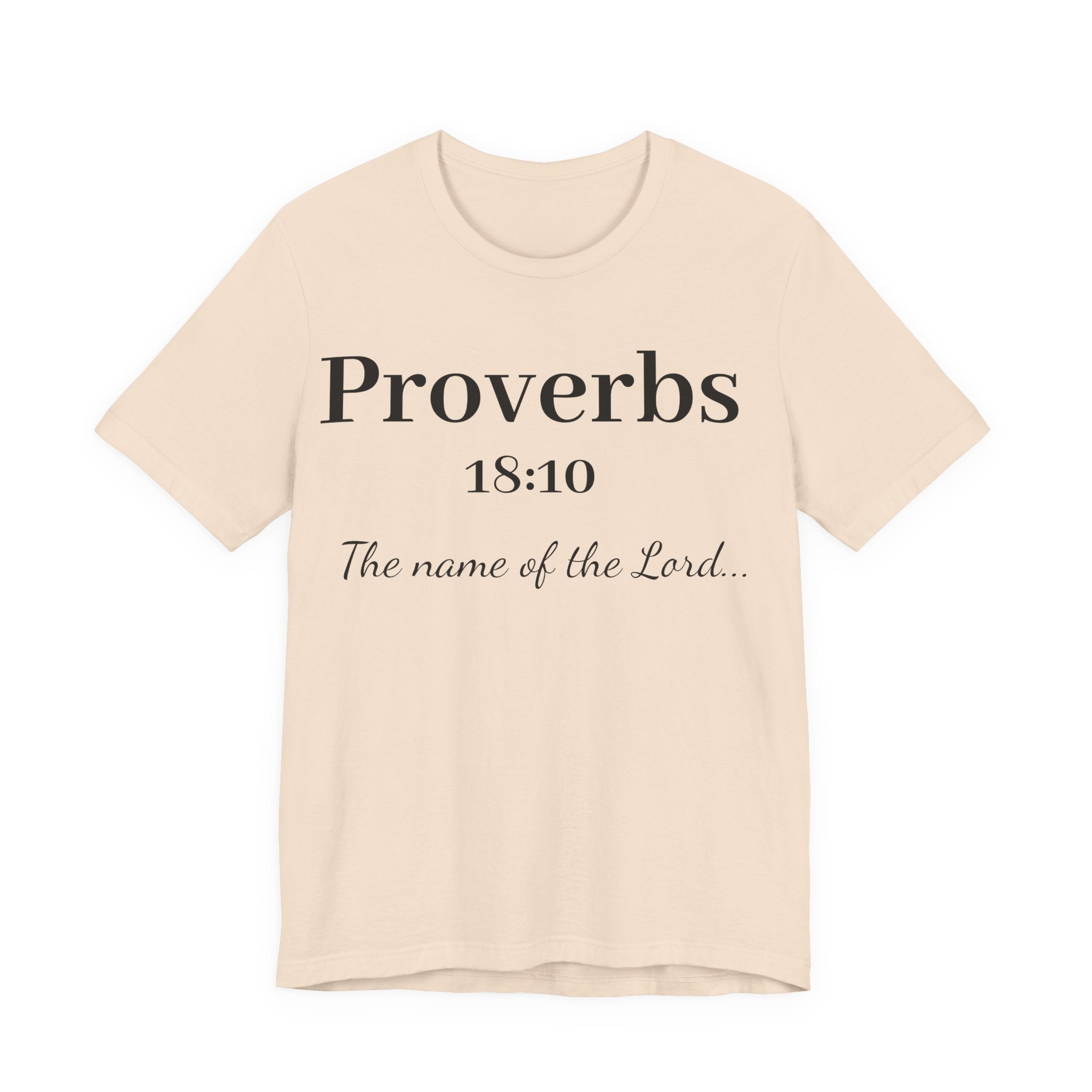 Proverbs 18:10 T-Shirt — "The Name of the Lord" Christian Faith Tee