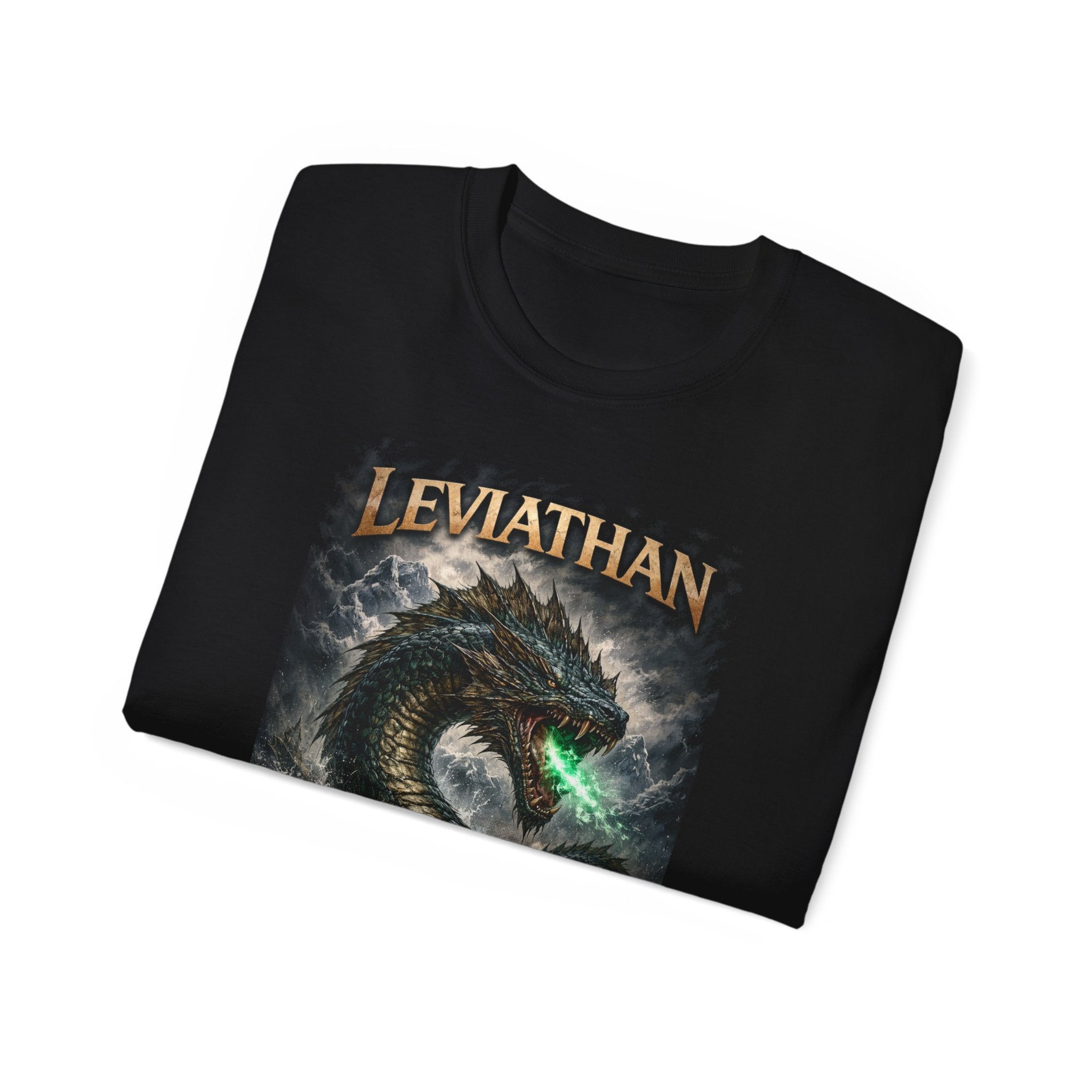 Leviathan Sea Monster Graphic Cotton Tee — Mythical Dragon Ocean T-Shirt