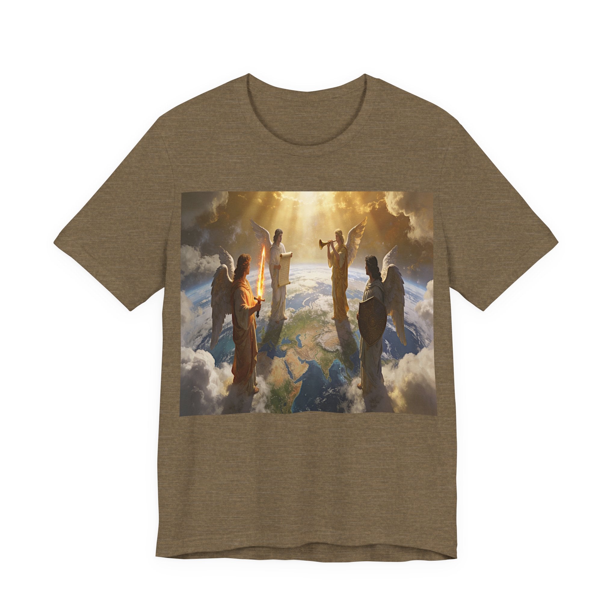 Christian Angel Choir T‑Shirt – Heavenly Worship Scene Tee Revelation 7:1-3