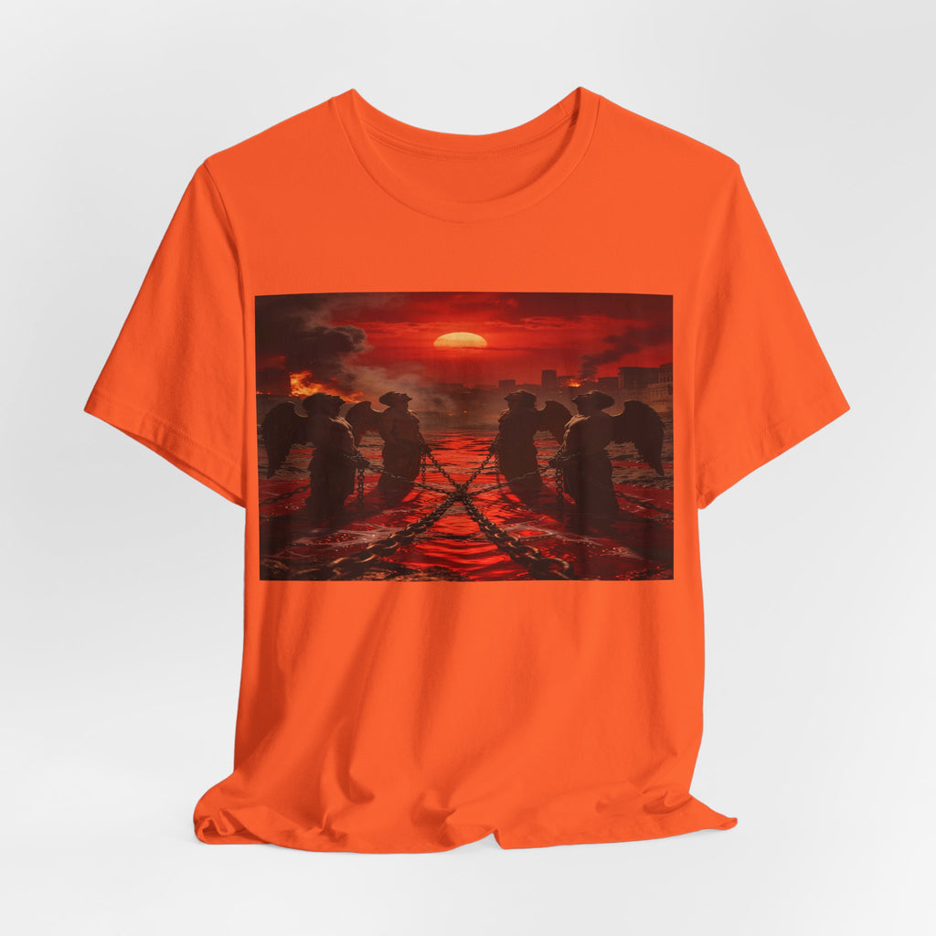Angles Revelation 9 reveals four fallen angels bound in the Euphrates RiverShort Sleeve Tee