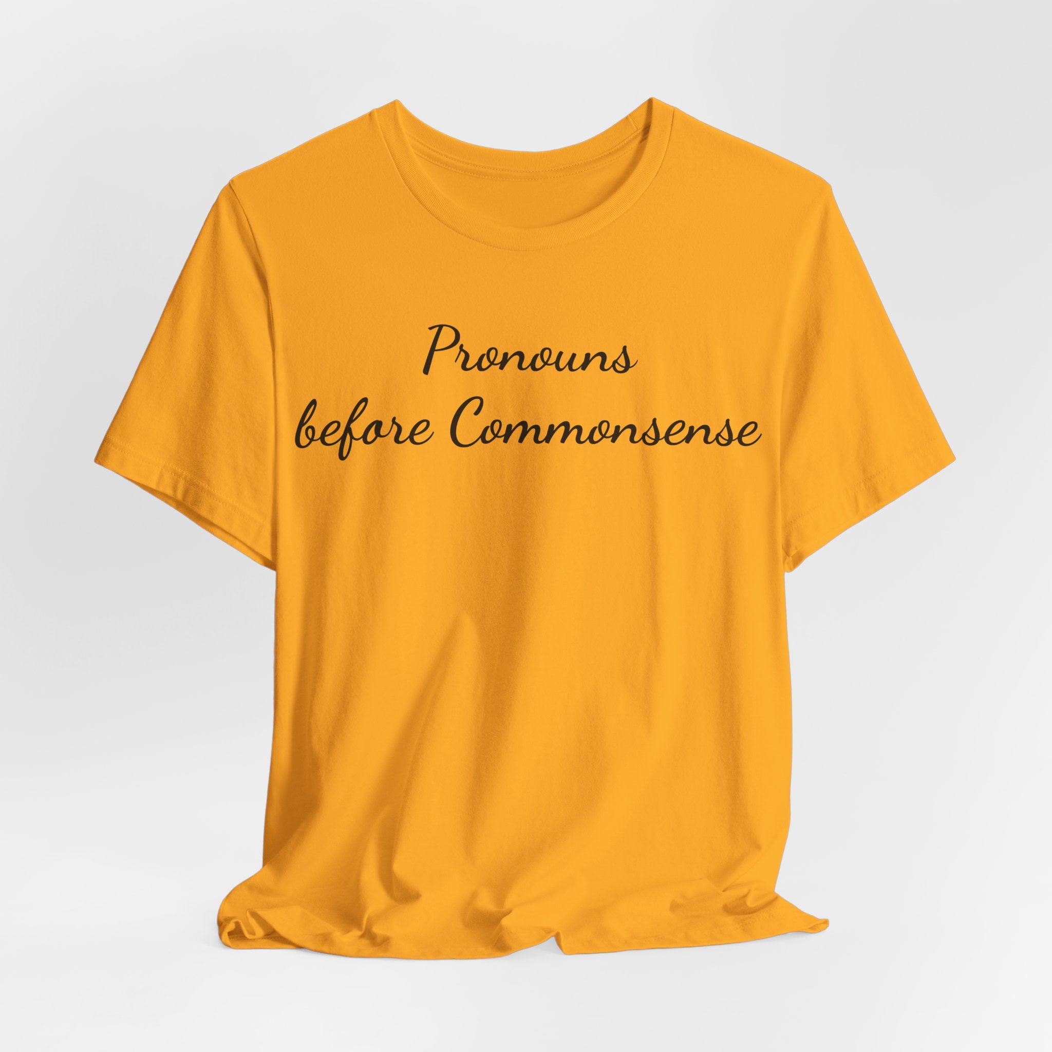 Pronouns Before Commonsense T-Shirt — Feminist LGBTQ+ Pride Tee