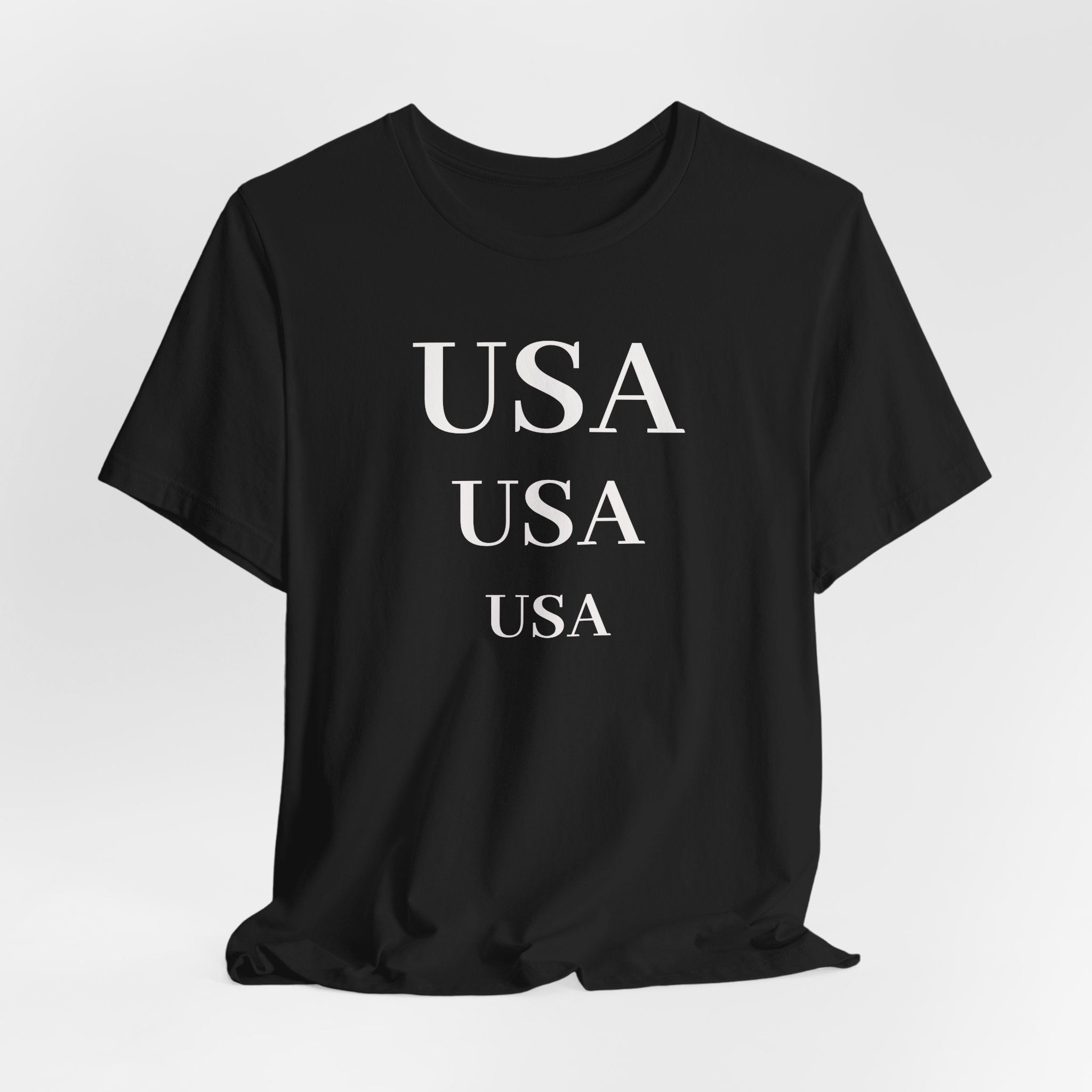 USA Repeat Text T‑Shirt — Patriotic Graphic Tee for 4th of July