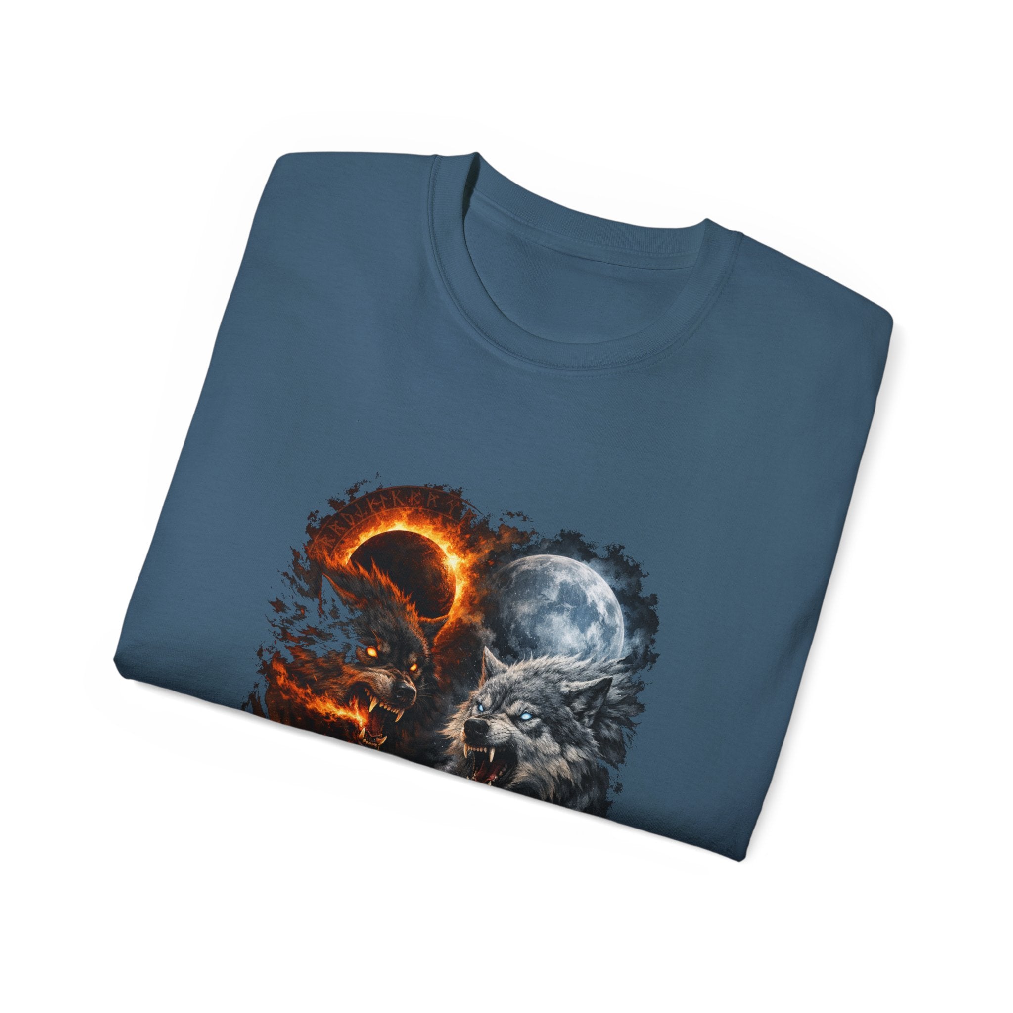 Skoll and Hati – The Wolves of the Sun and Moon Cotton T-Shirt