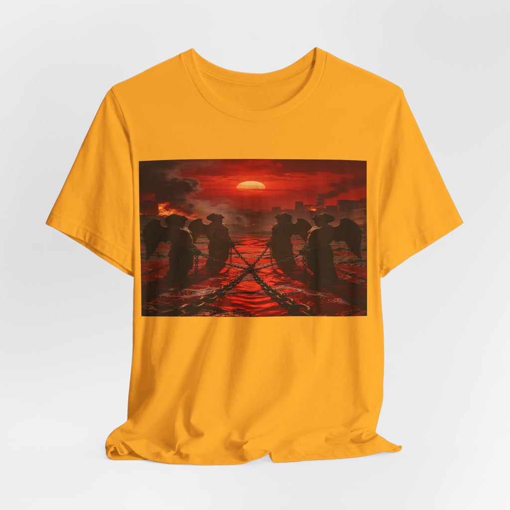 Angles Revelation 9 reveals four fallen angels bound in the Euphrates RiverShort Sleeve Tee
