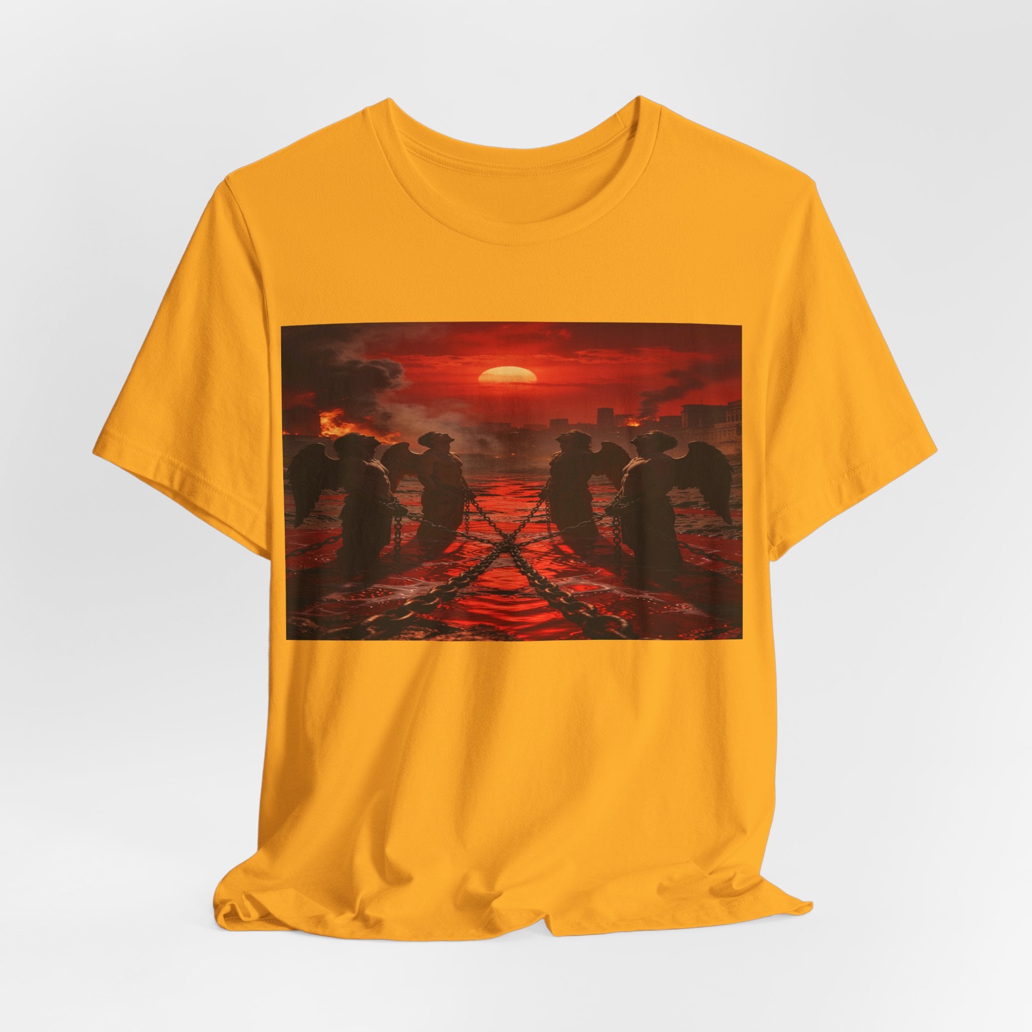 Angles Revelation 9 reveals four fallen angels bound in the Euphrates RiverShort Sleeve Tee
