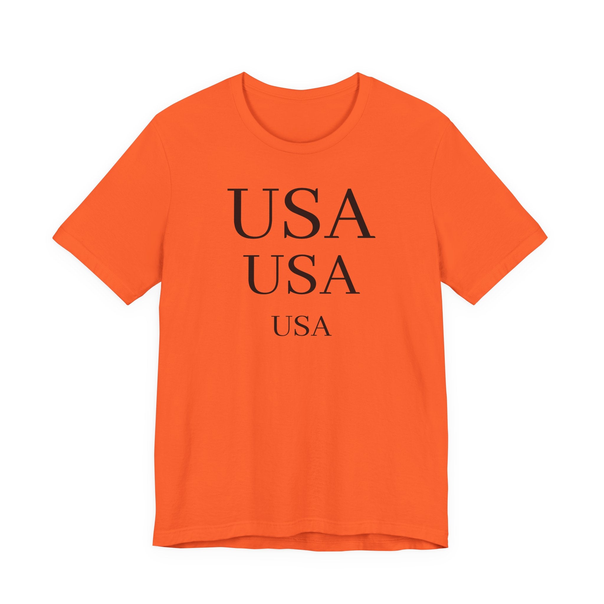 USA Minimalist Tee — Patriotic Text Graphic T-Shirt