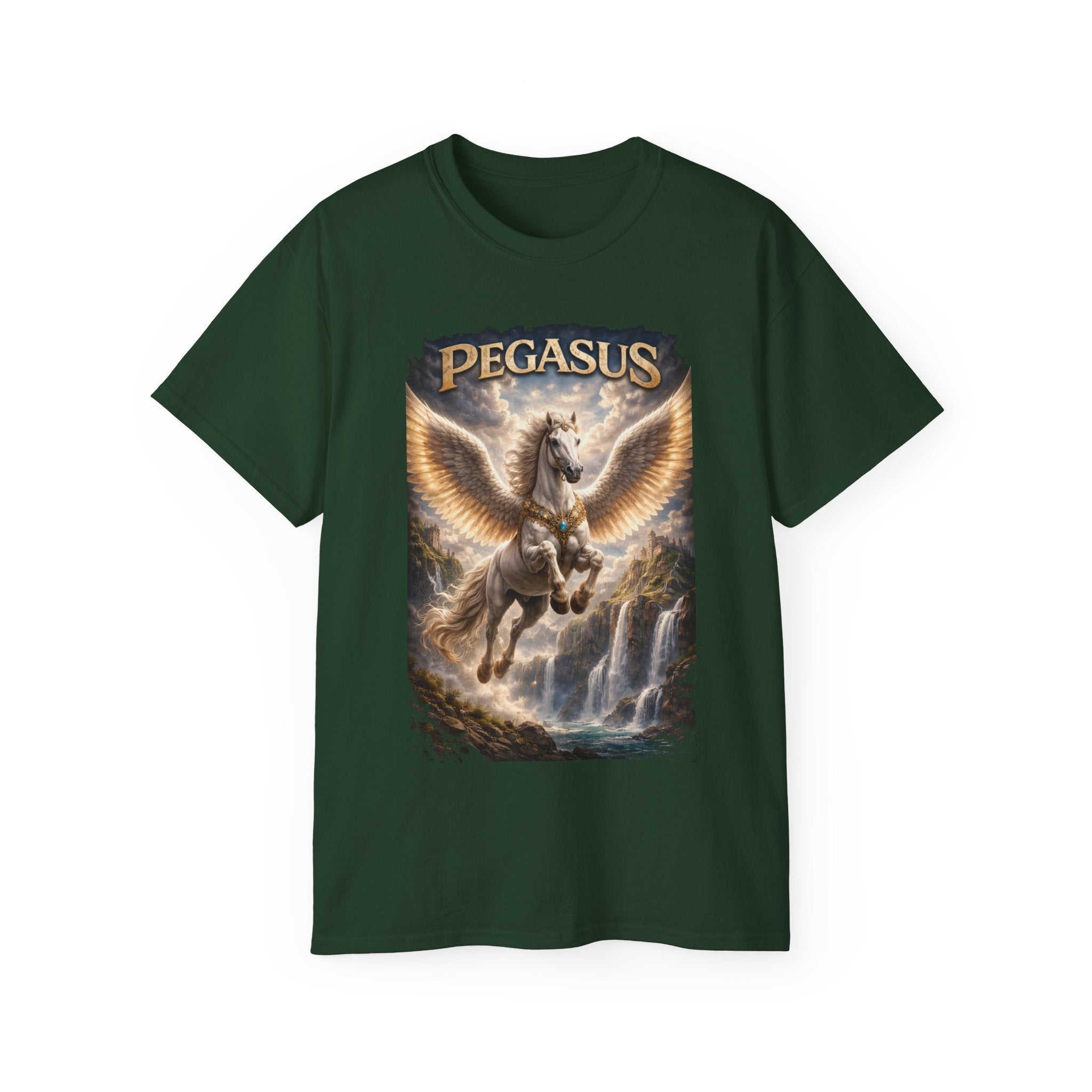Pegasus is one of the most famous and enduring figures in Greek mythology, Cotton Tee — Winged Horse Mythical T-Shirt