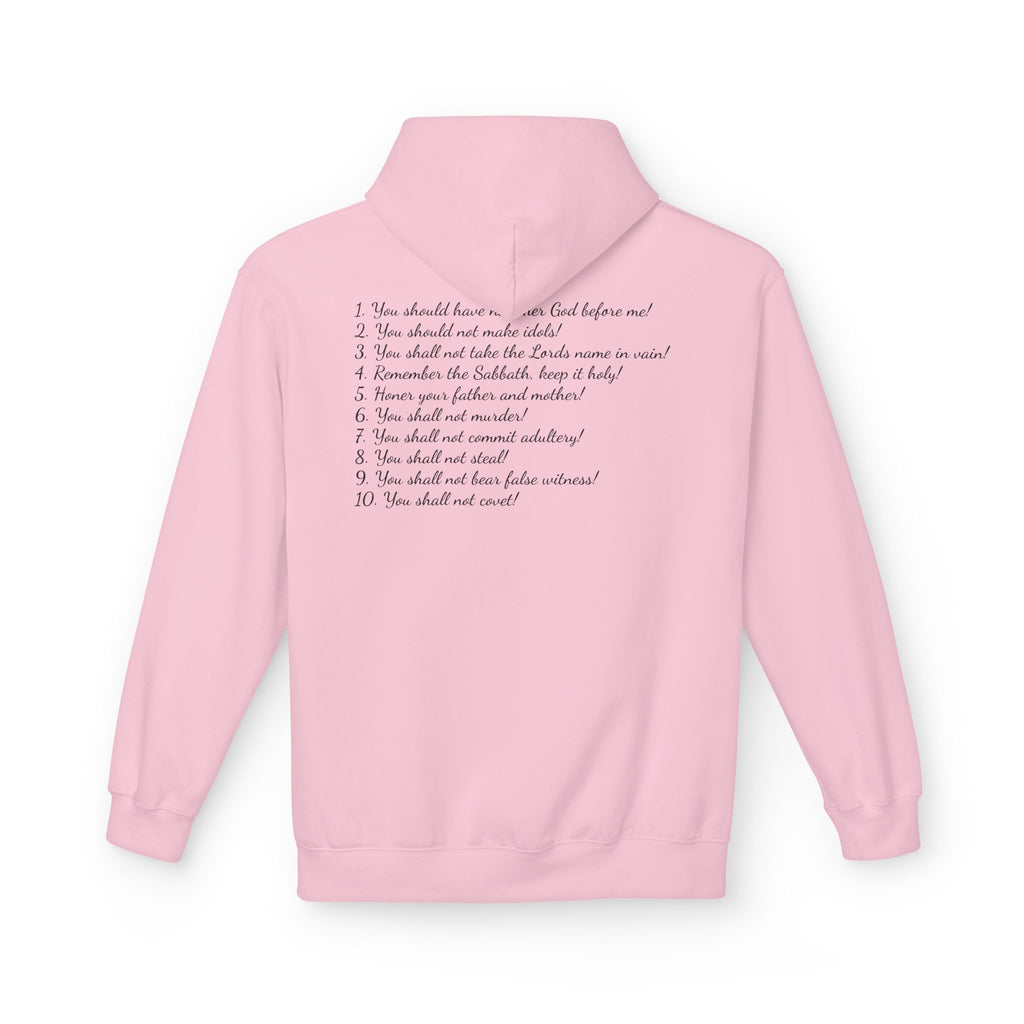 "The 10 Commandments" Script List Back Print Christian Faith Pullover