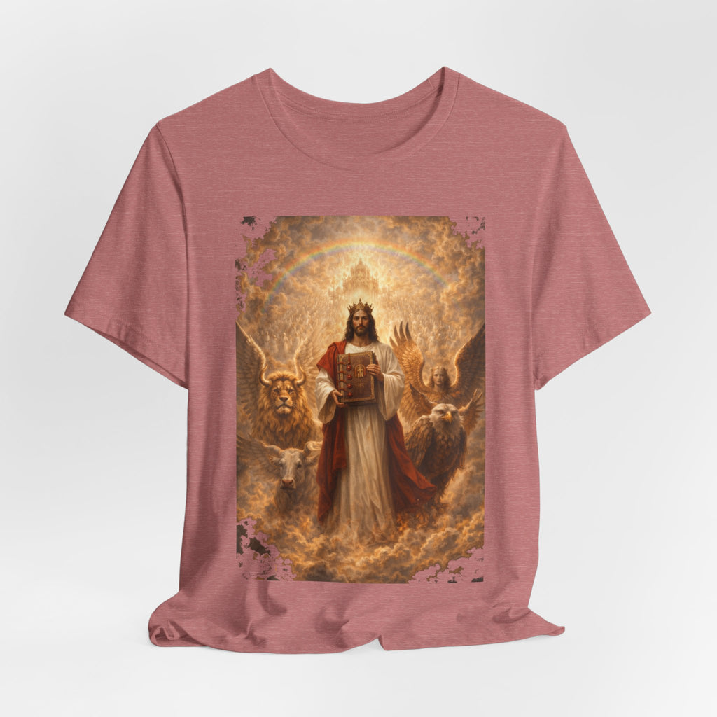 Jesus Christ The Lamb of God-Book of Judgment —  Religious T‑Shirt(Revelation 5:5-7)