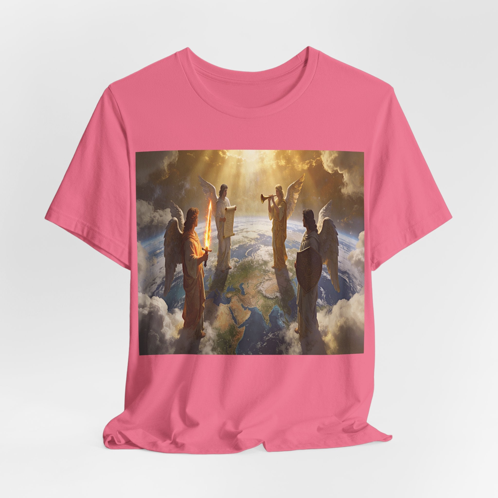 Christian Angel Choir T‑Shirt – Heavenly Worship Scene Tee Revelation 7:1-3