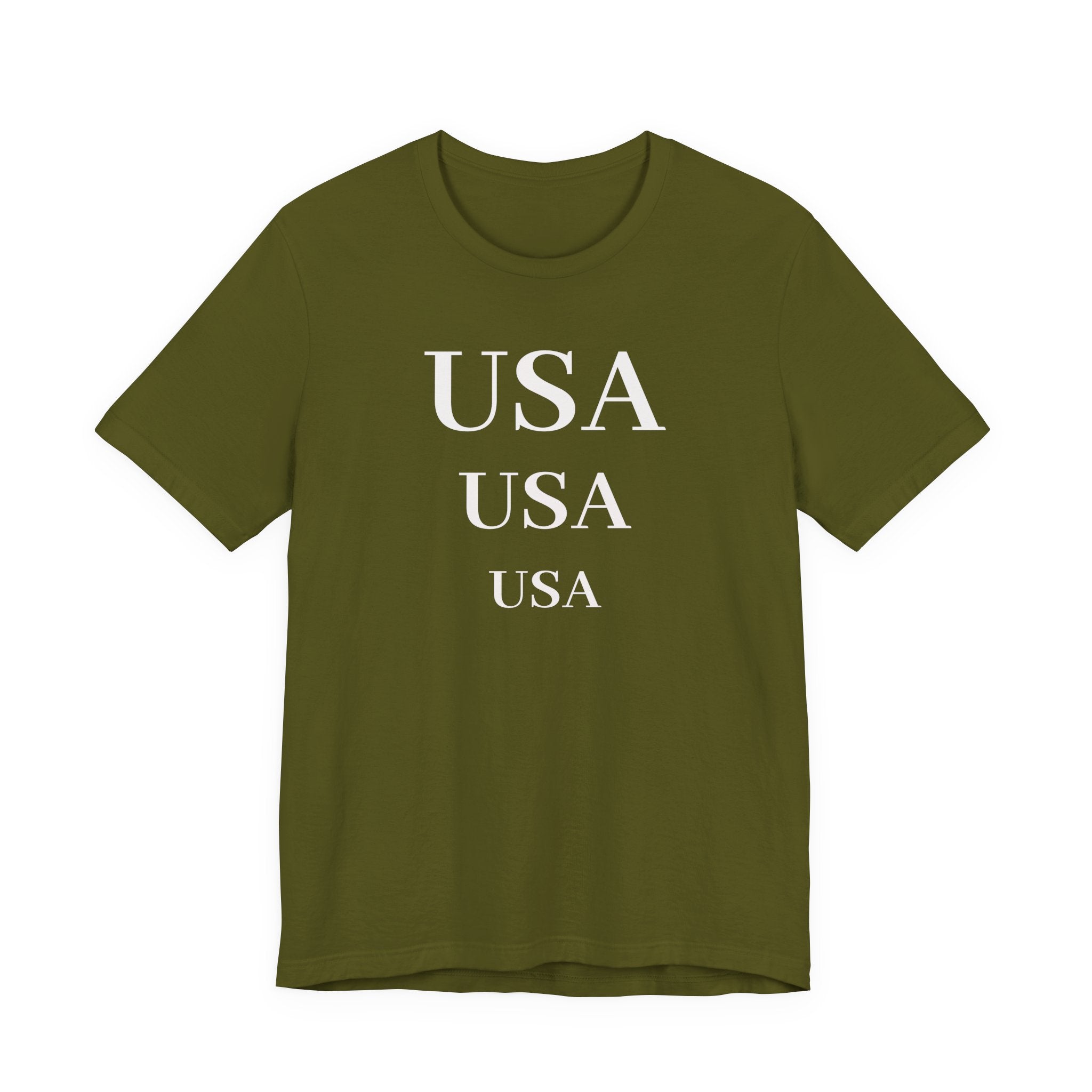 USA Repeat Text T‑Shirt — Patriotic Graphic Tee for 4th of July