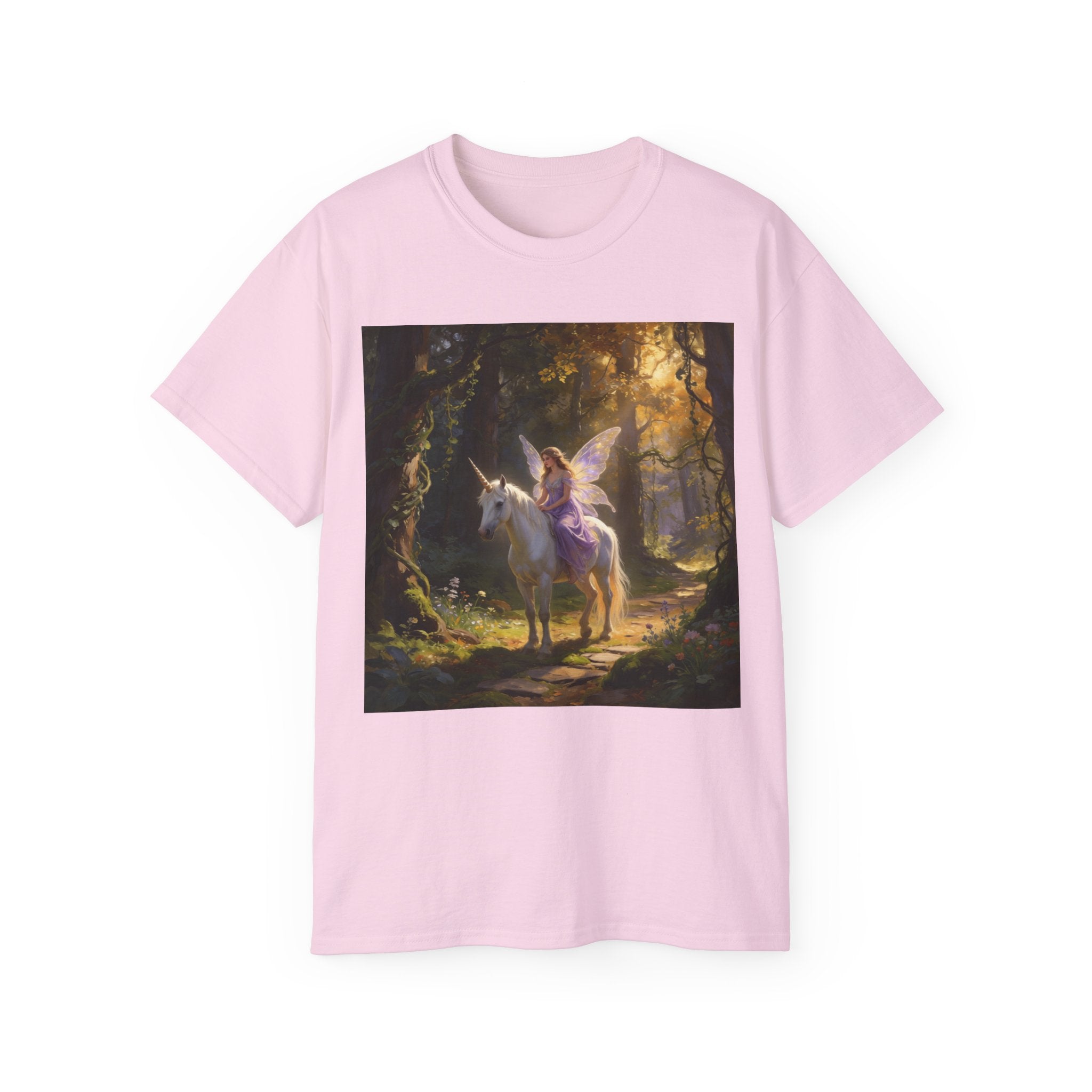 Magical Fairy/Unicorn Forest CottonTee — Fantasy Unicorn Shirt for Kids & Adults