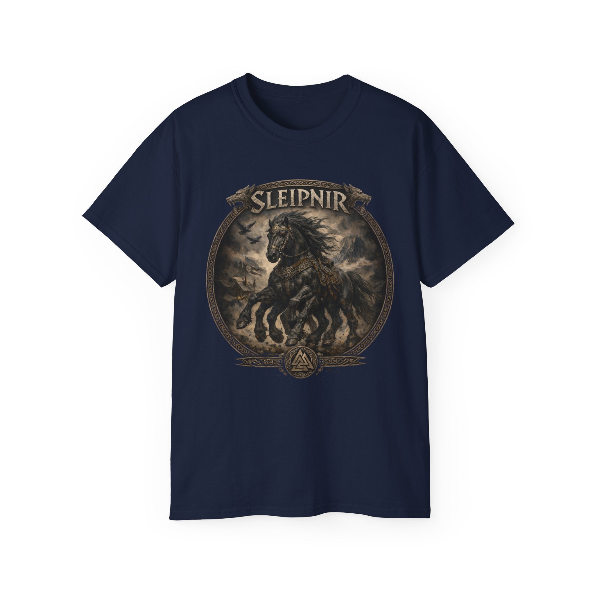 Sleipnir Norse Mythology Cotton Tee — Sleipnir – Odin’s Eight-Legged HorseT-Shirt