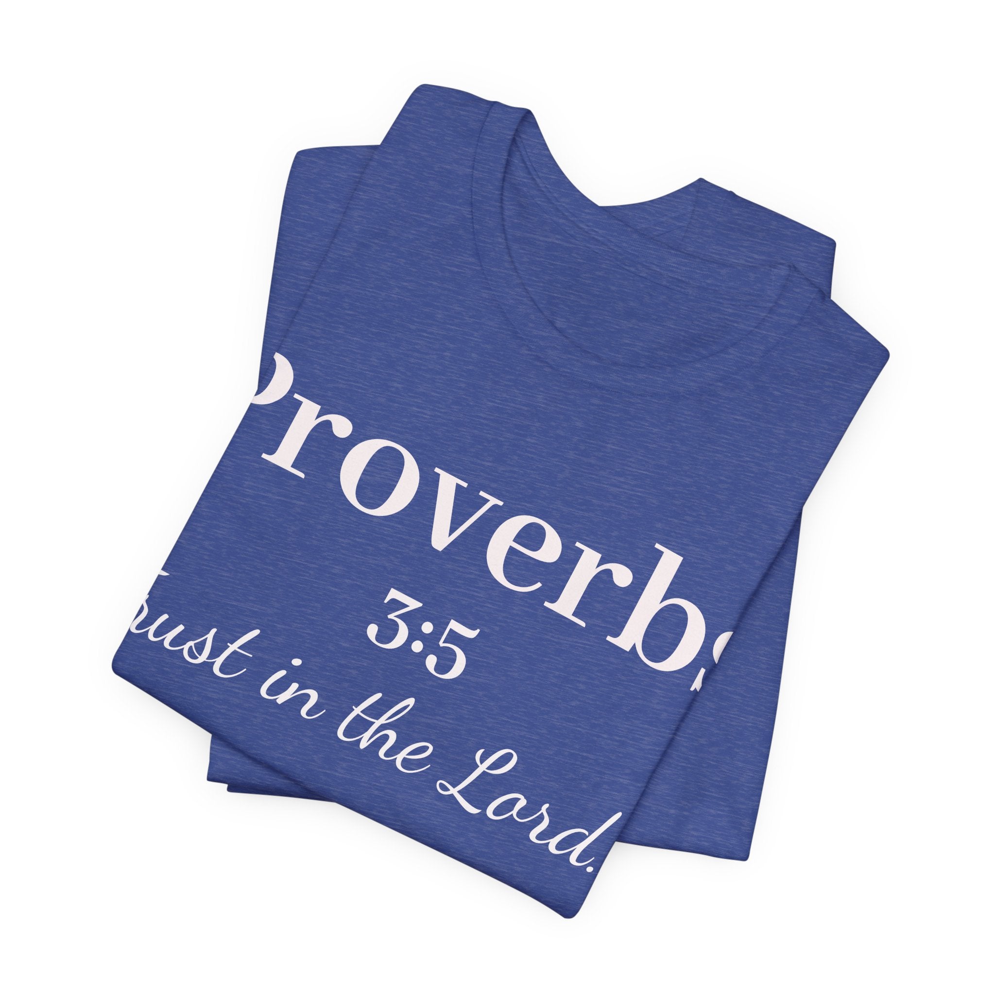 Proverbs 3:5 Tee — Minimal Christian Scripture Short Sleeve Shirt