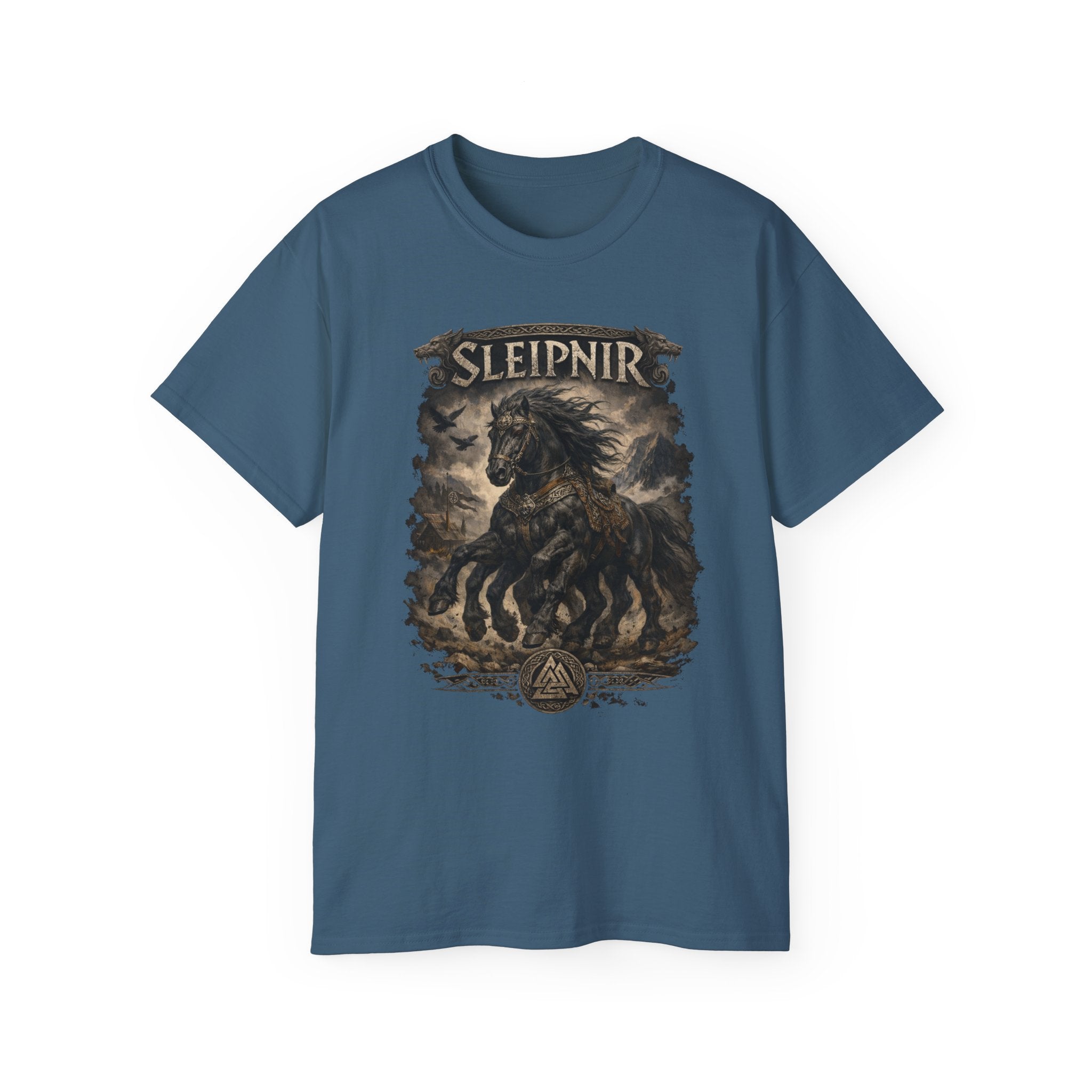 Sleipnir Norse Mythology Cotton T-Shirt —Odin’s Eight-Legged Horse