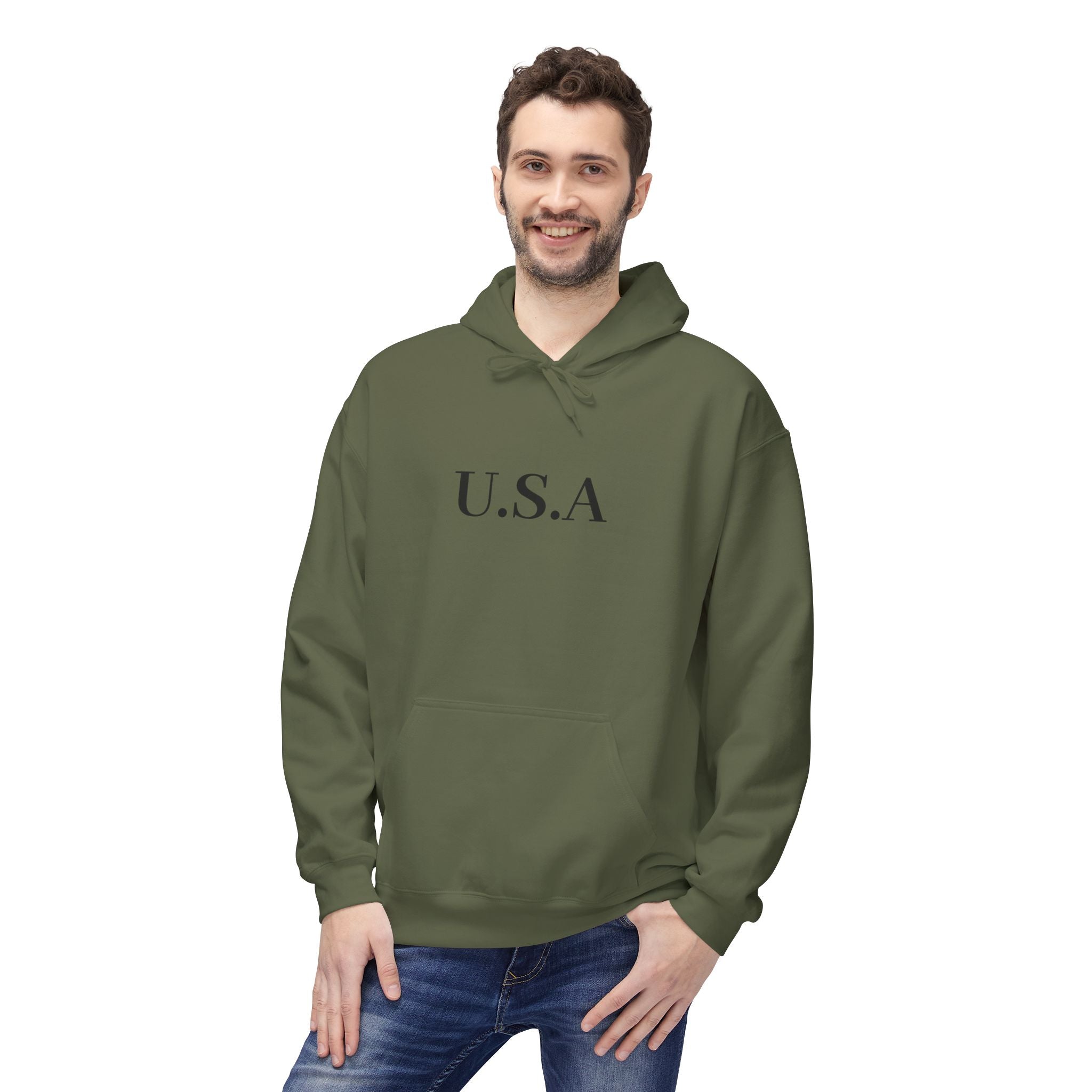 USA Minimalist Hoodie - Classic Patriotic Pullover