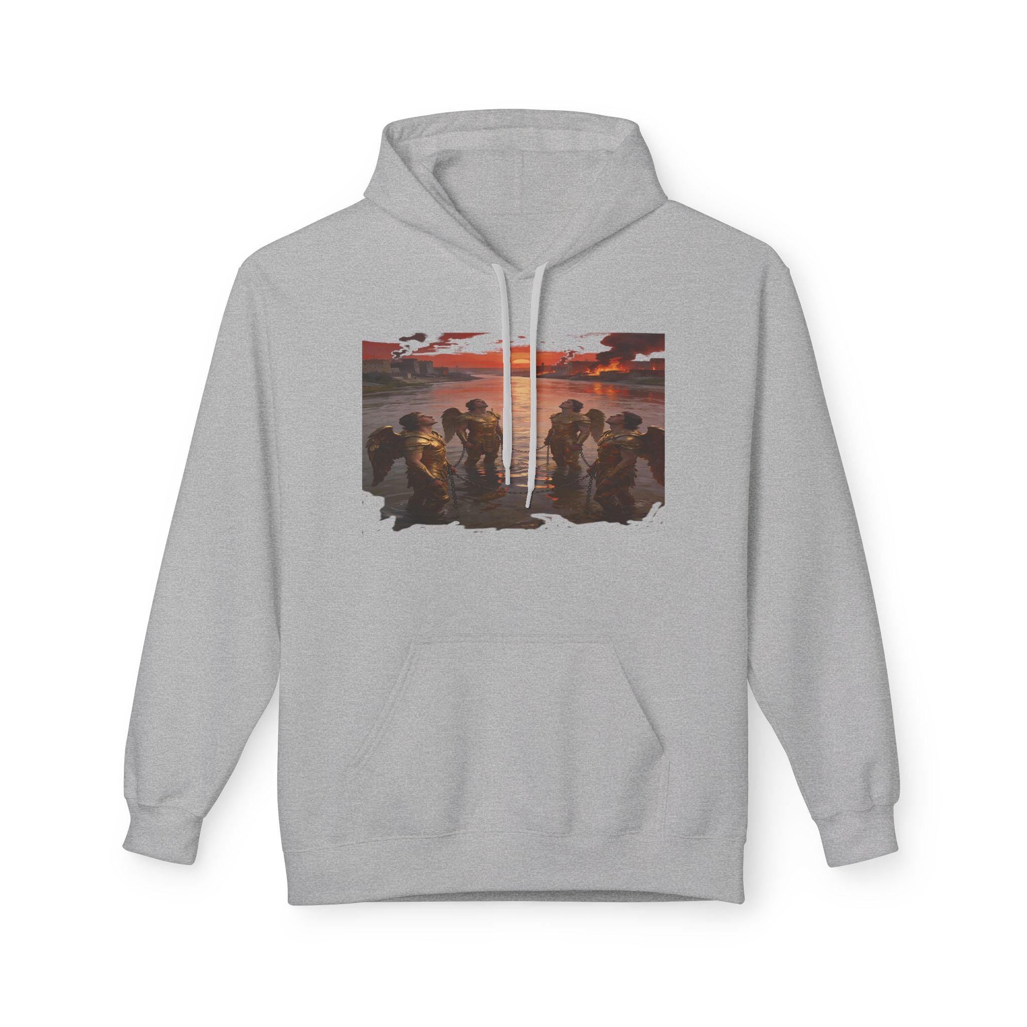 Revelation 9 reveals four fallen angels bound in the Euphrates River- Hoodie — Graphic