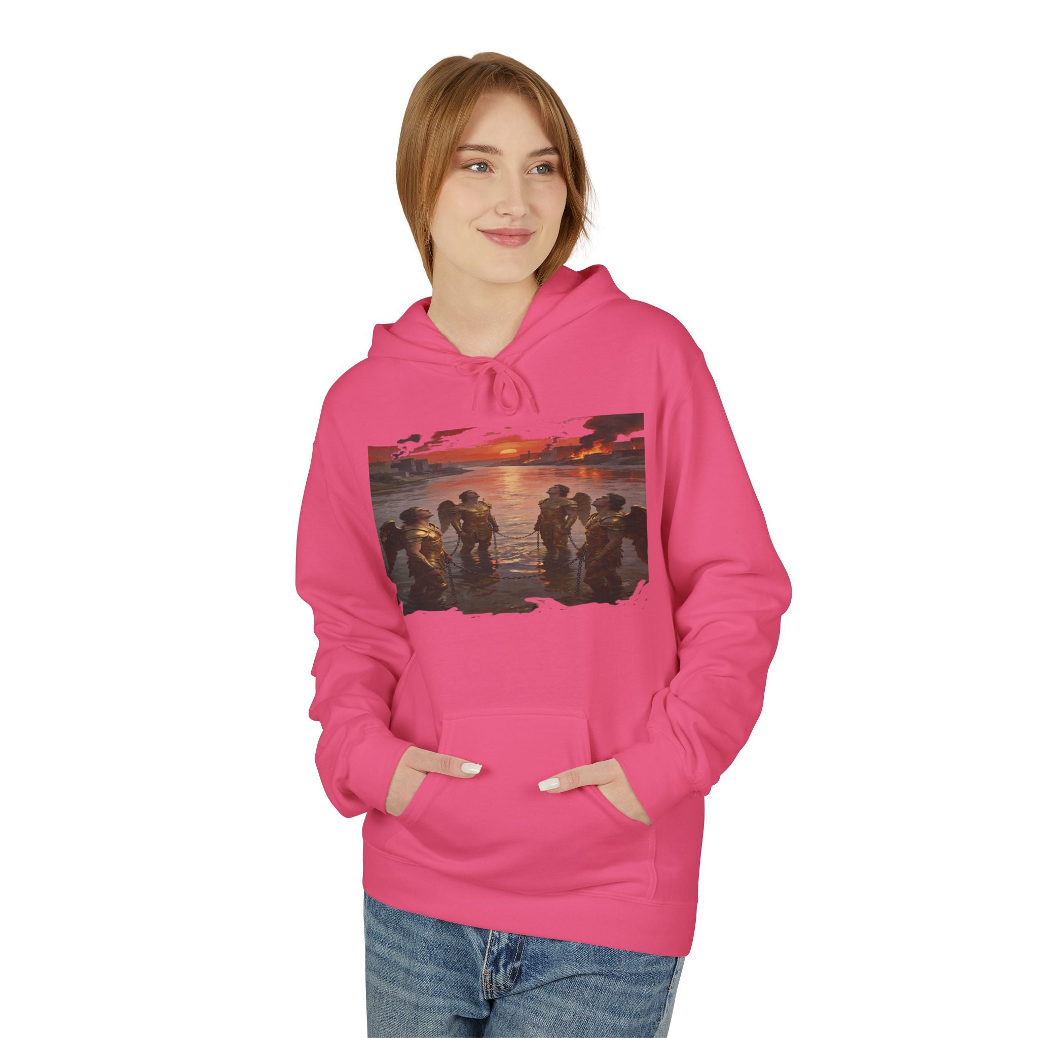Revelation 9 reveals four fallen angels bound in the Euphrates River- Hoodie — Graphic