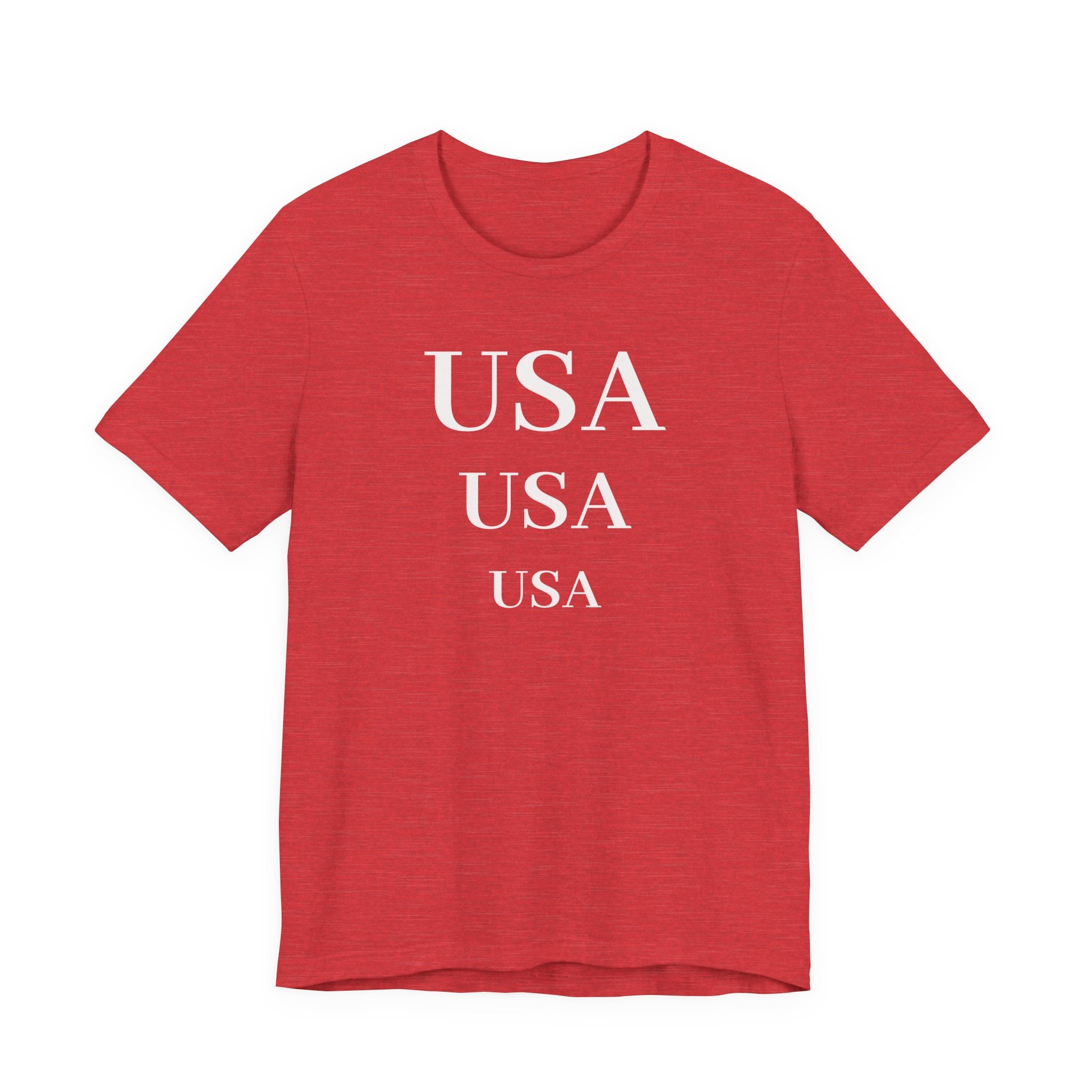 USA Repeat Text T‑Shirt — Patriotic Graphic Tee for 4th of July