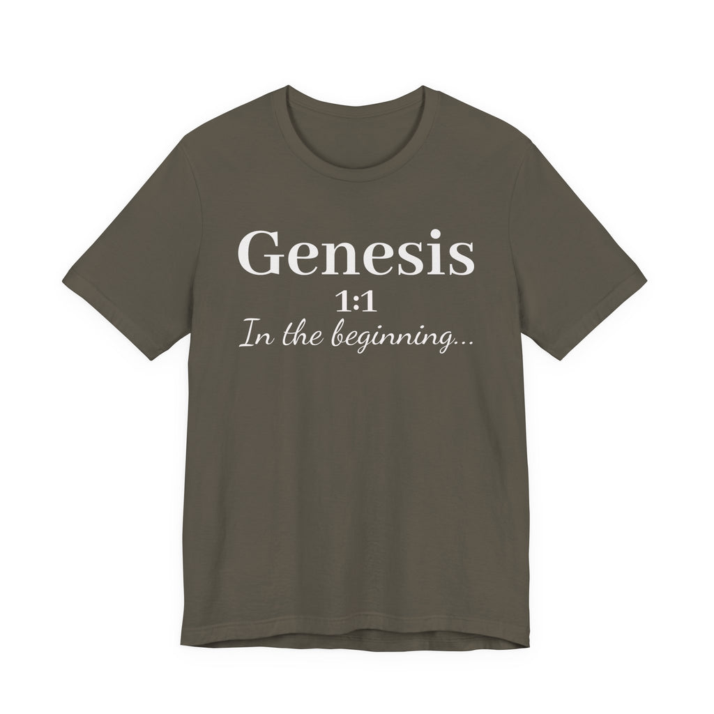 Biblical Genesis 1:1 T‑Shirt – "In the beginning..." Christian Scripture Tee
